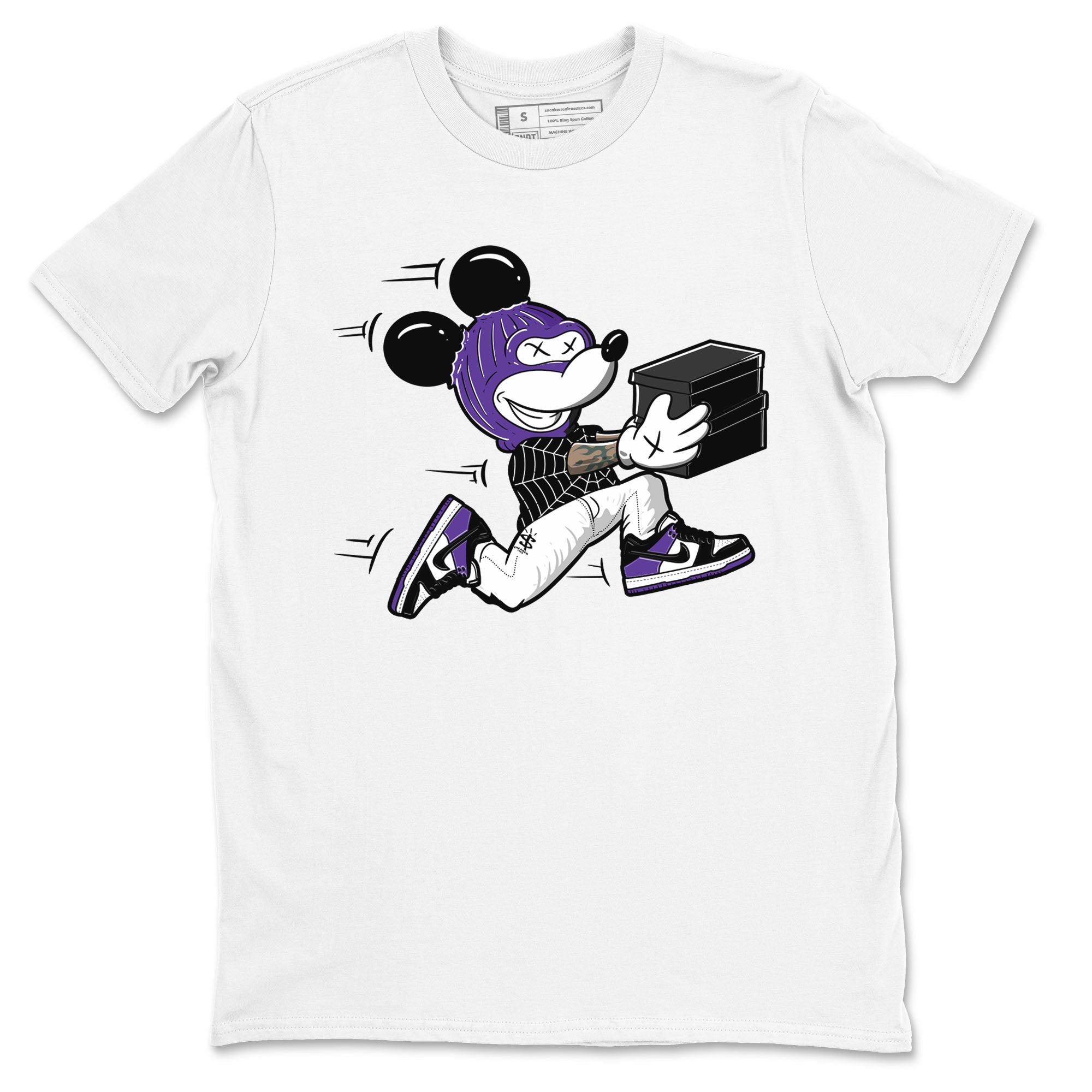 Nike SB Dunk Low Court Purple Shirt To Match Jordans Thief Mouse Streetwear Fashion Dunk Low Court Purple Drip Gear Zone unisex crew neck t-shirt White 2 crew neck shirt