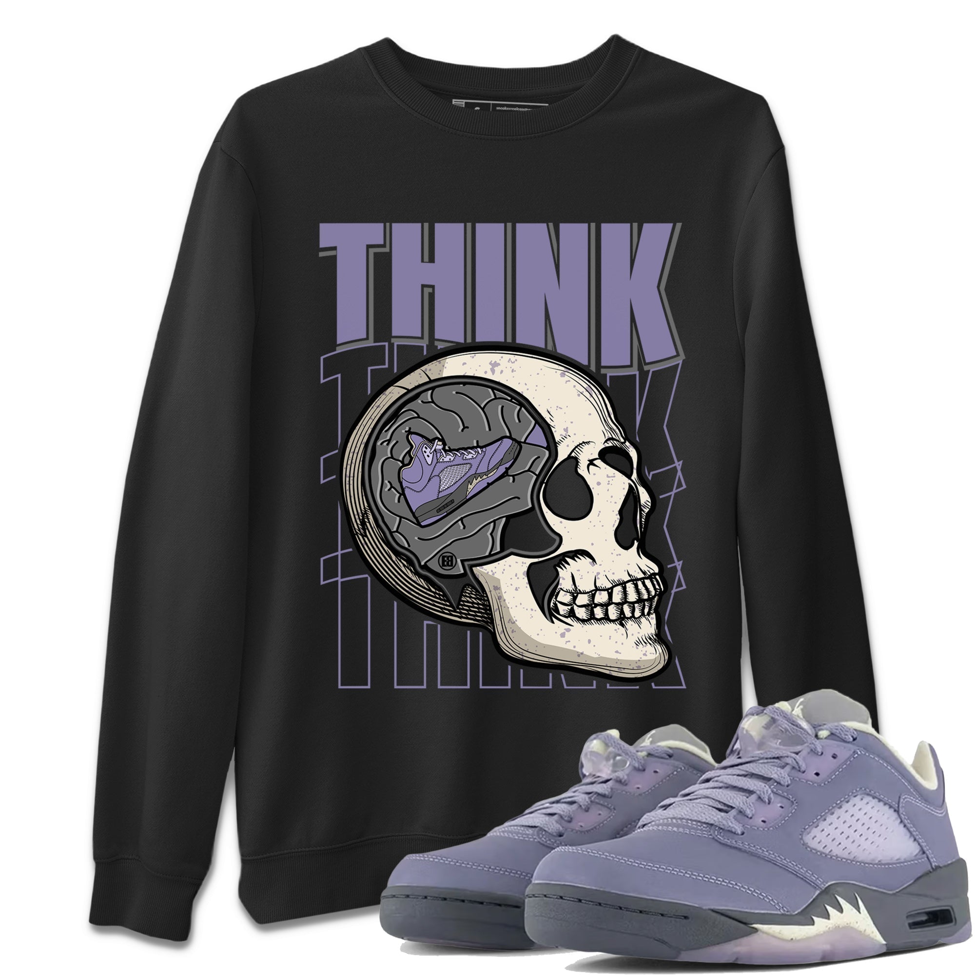 Air Jordan 5 Indigo Haze Sneaker Match Tees Think Think Think 5s Indigo Haze Shirts Sneaker Release Tees Unisex Shirts Black 1