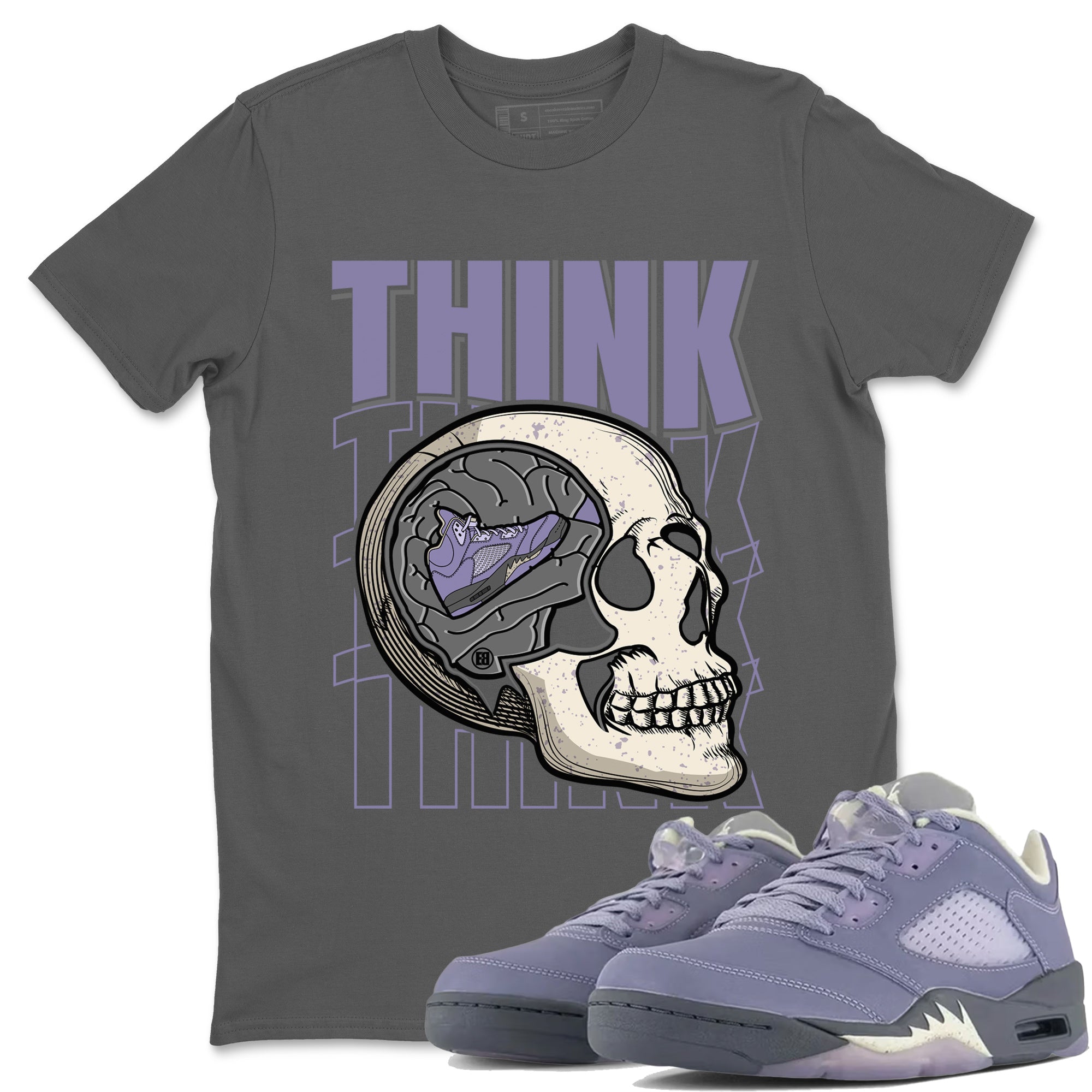 Air Jordan 5 Indigo Haze Sneaker Match Tees Think Think Think 5s Indigo Haze Shirts Sneaker Release Tees Unisex Shirts Cool Grey 1