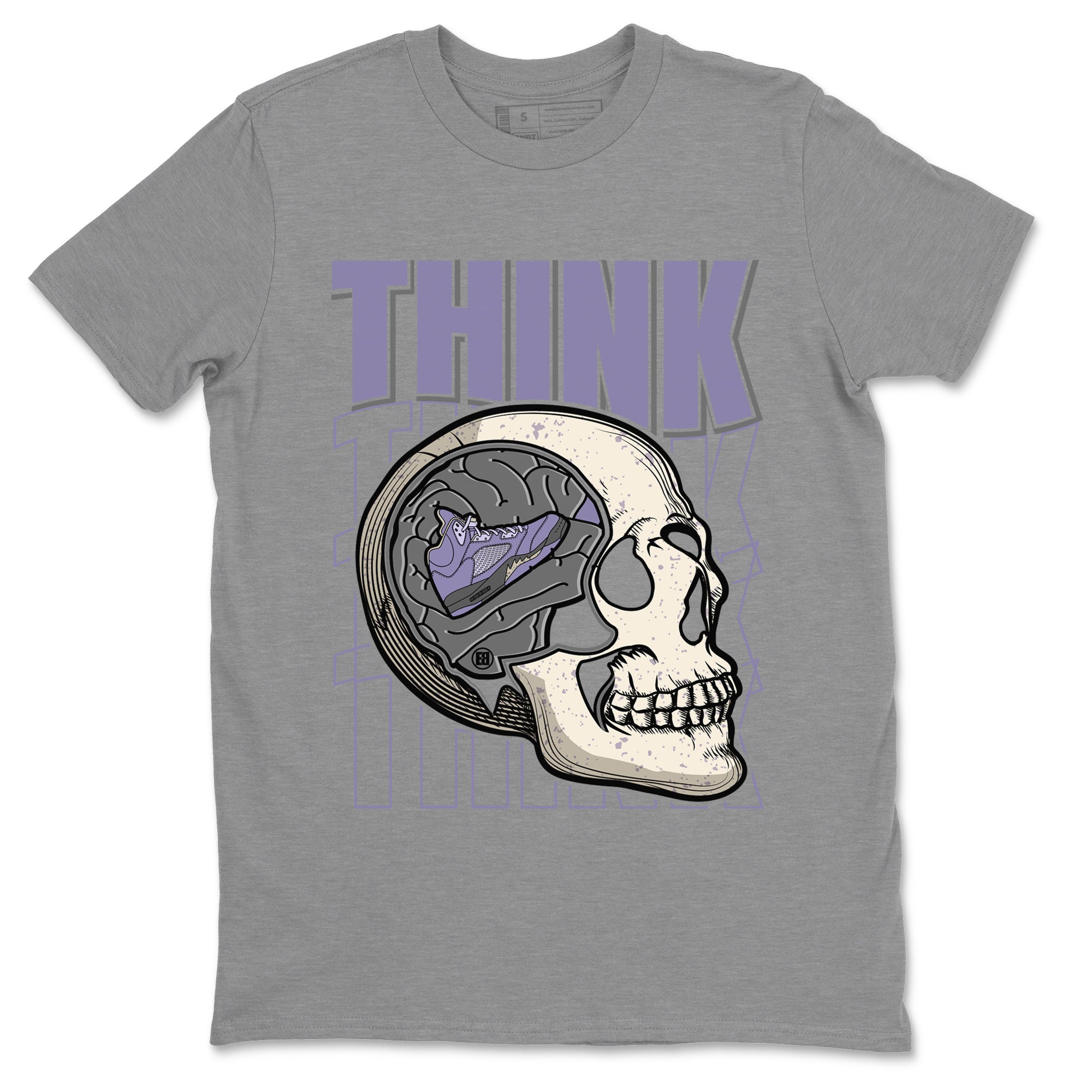 Air Jordan 5 Indigo Haze Sneaker Match Tees Think Think Think 5s Indigo Haze Shirts Sneaker Release Tees Unisex Shirts Heather Grey 2