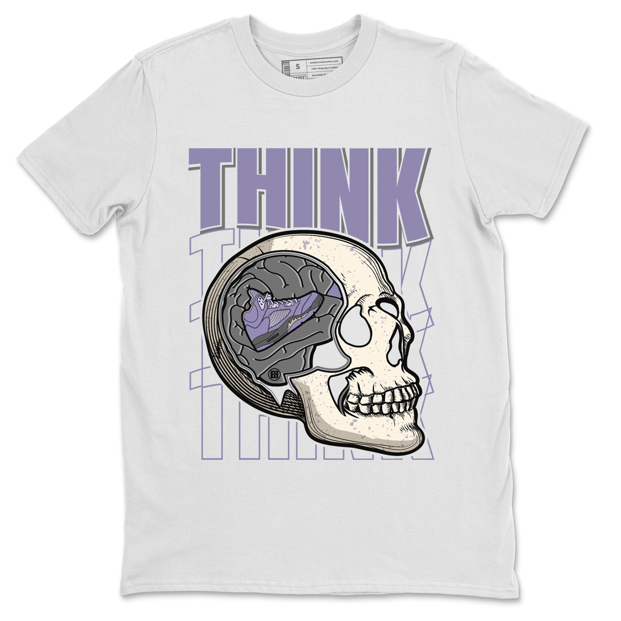 Air Jordan 5 Indigo Haze Sneaker Match Tees Think Think Think 5s Indigo Haze Shirts Sneaker Release Tees Unisex Shirts White 2