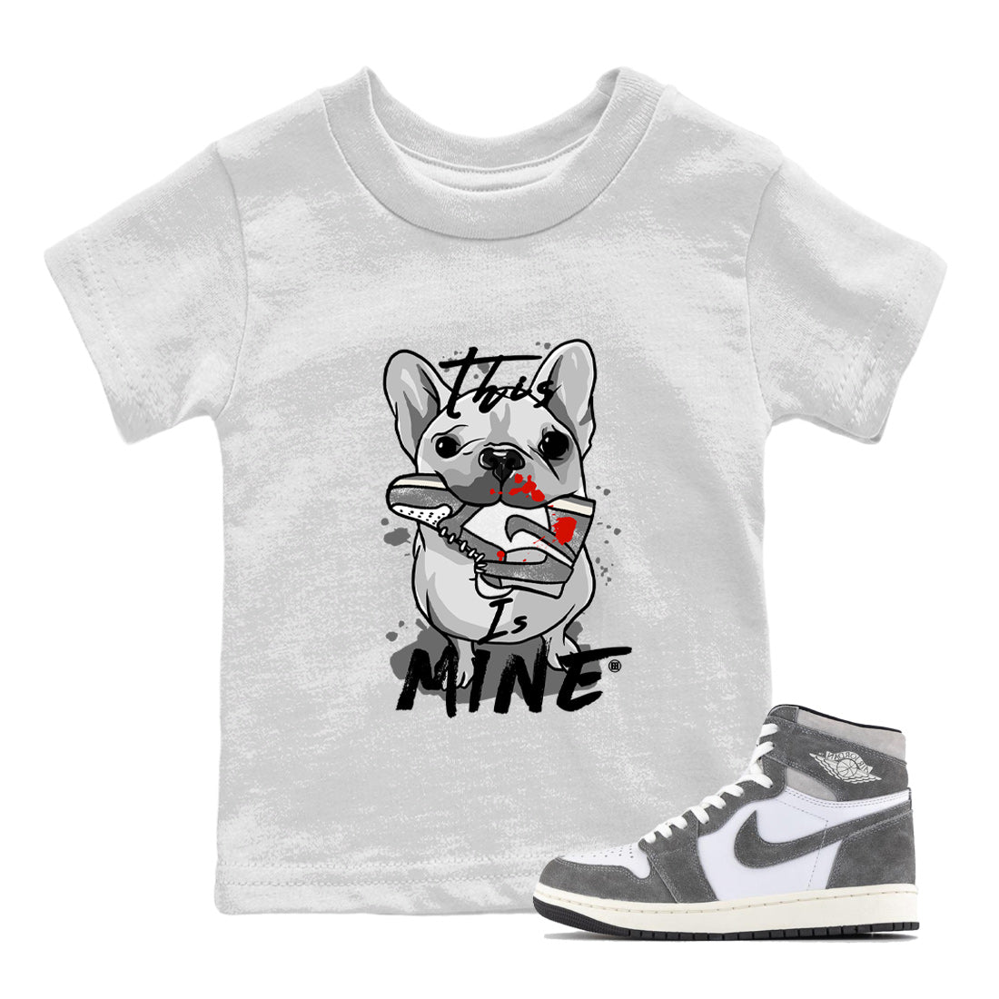 Air Jordan 1 Washed Heritage Sneaker Match Tees This Is Mine Streetwear Sneaker Shirt Air Jordan 1 Washed Heritage T-Shirt Kids Shirts White 1