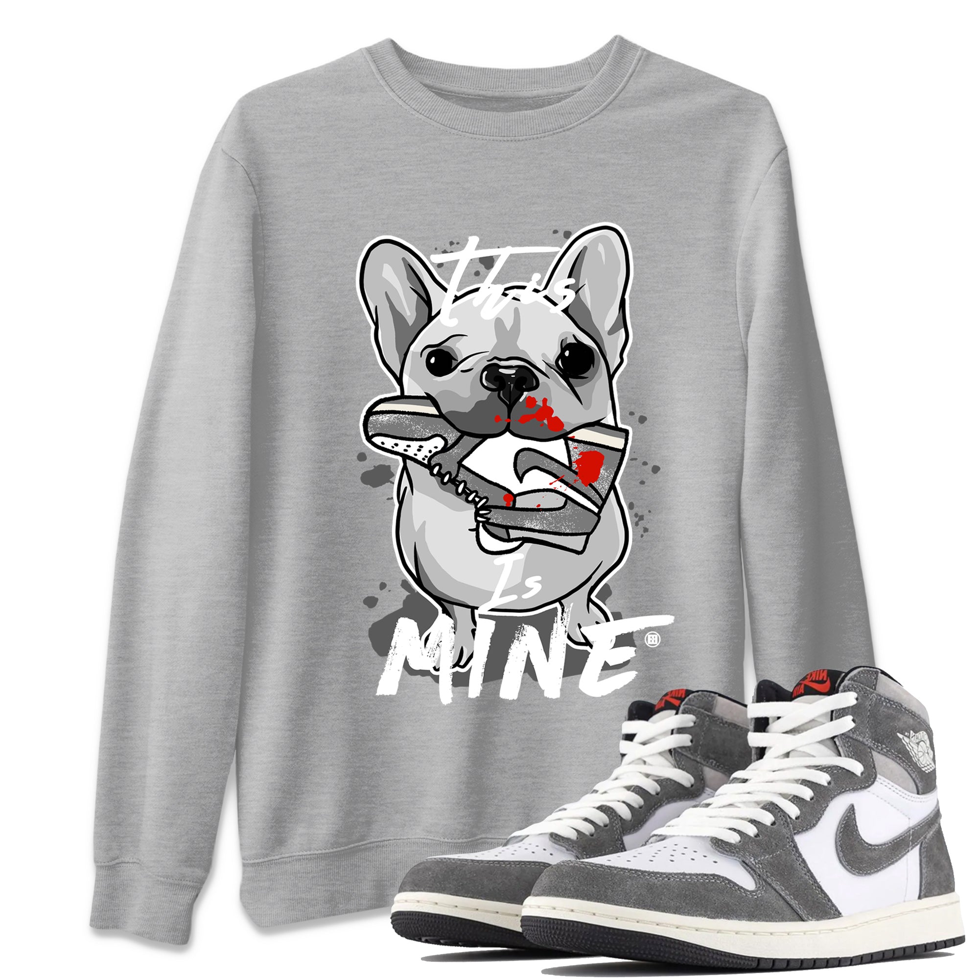 Air Jordan 1 Washed Heritage Sneaker Match Tees This Is Mine Streetwear Sneaker Shirt Air Jordan 1 Washed Heritage T-Shirt Unisex Shirts Heather Grey 1