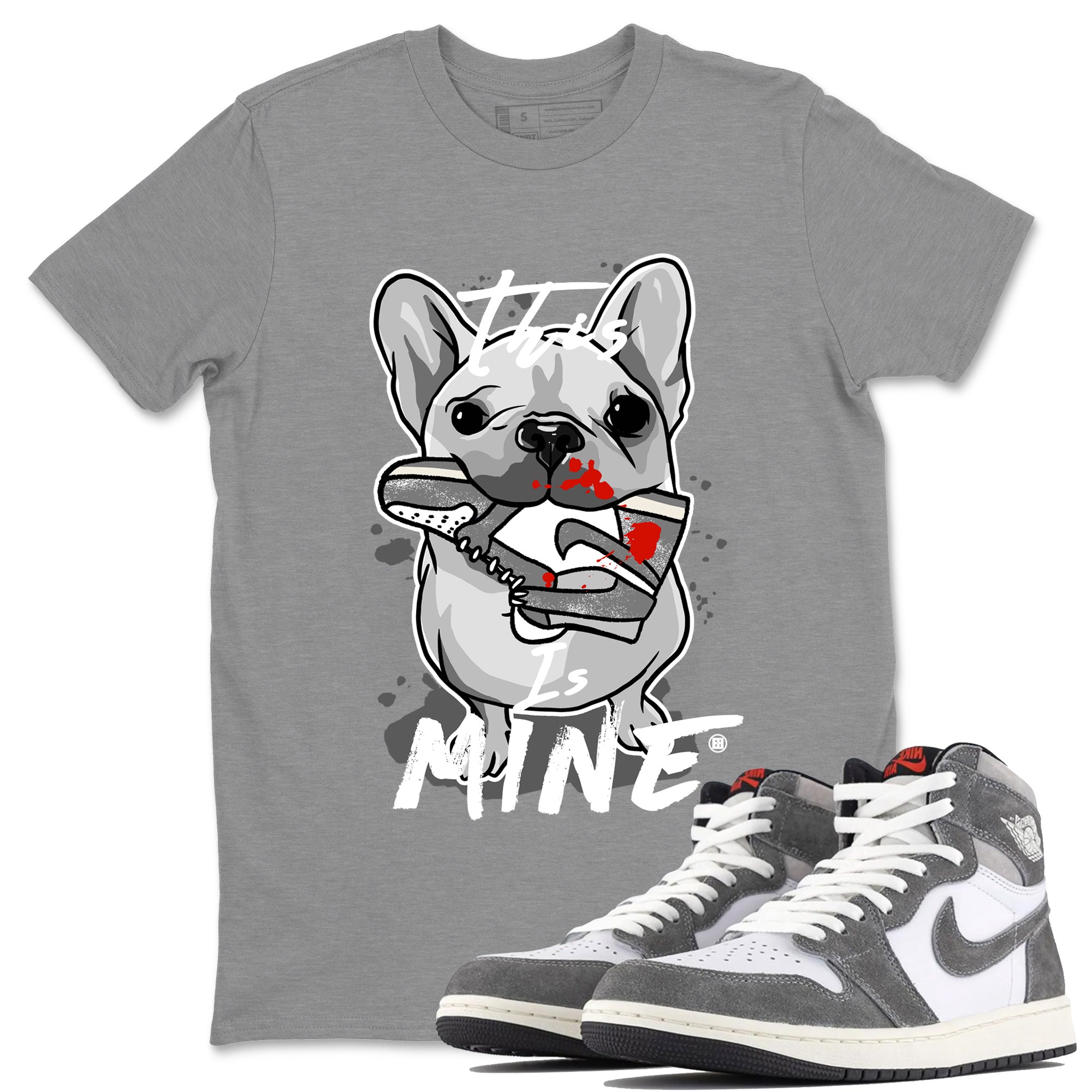 Air Jordan 1 Washed Heritage This Is Mine Crew Neck Streetwear Sneaker Shirt Air Jordan 1 Washed Heritage Sneaker T-Shirts Size Chart