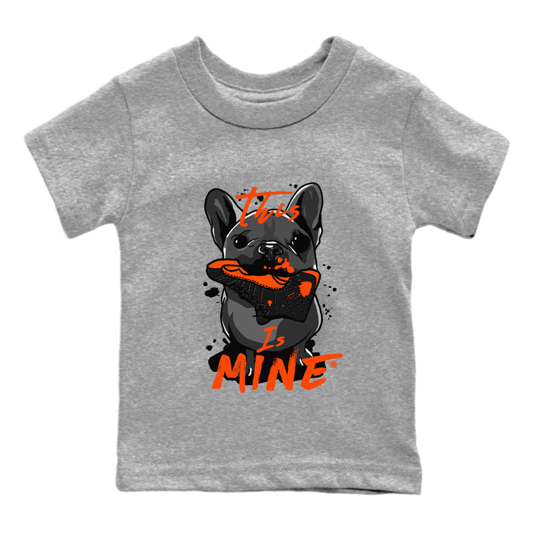 Air Jordan 12 Brilliant Orange Sneaker Match Tees This Is Mine Streetwear Sneaker Shirt 12s Brilliant Orange Tee Kids Shirts Heather Grey 2