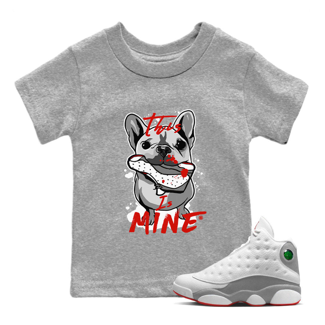Air Jordan 13 Wolf Grey This Is Mine Baby and Kids Streetwear Sneaker Shirt Air Jordan 13 Wolf Grey Kids Streetwear Sneaker Shirt Size Chart