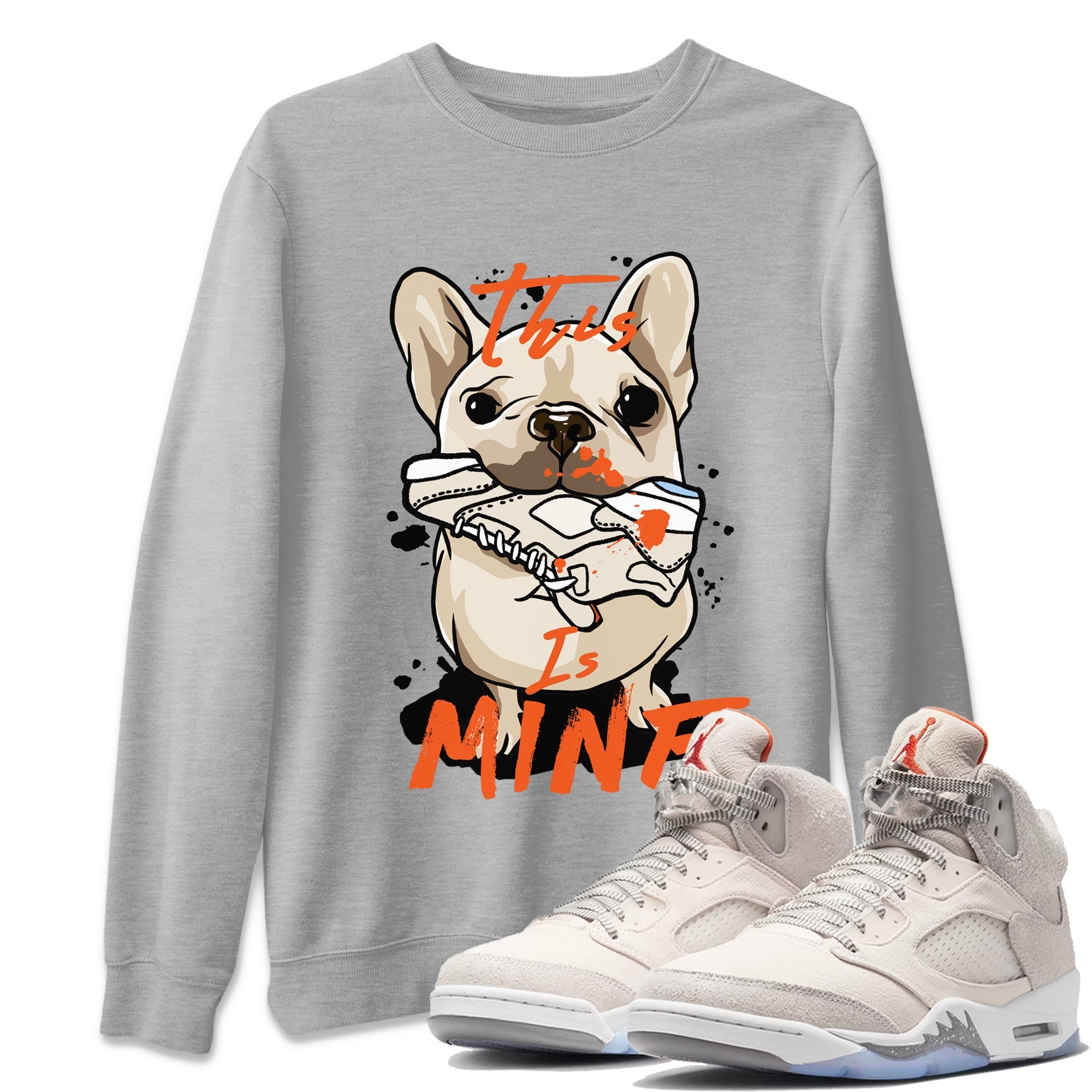 Air Jordan 5 Craft Sneaker Match Tees This Is Mine Streetwear Sneaker Shirt 5s Craft Shirt Unisex Shirts Heather Grey 1