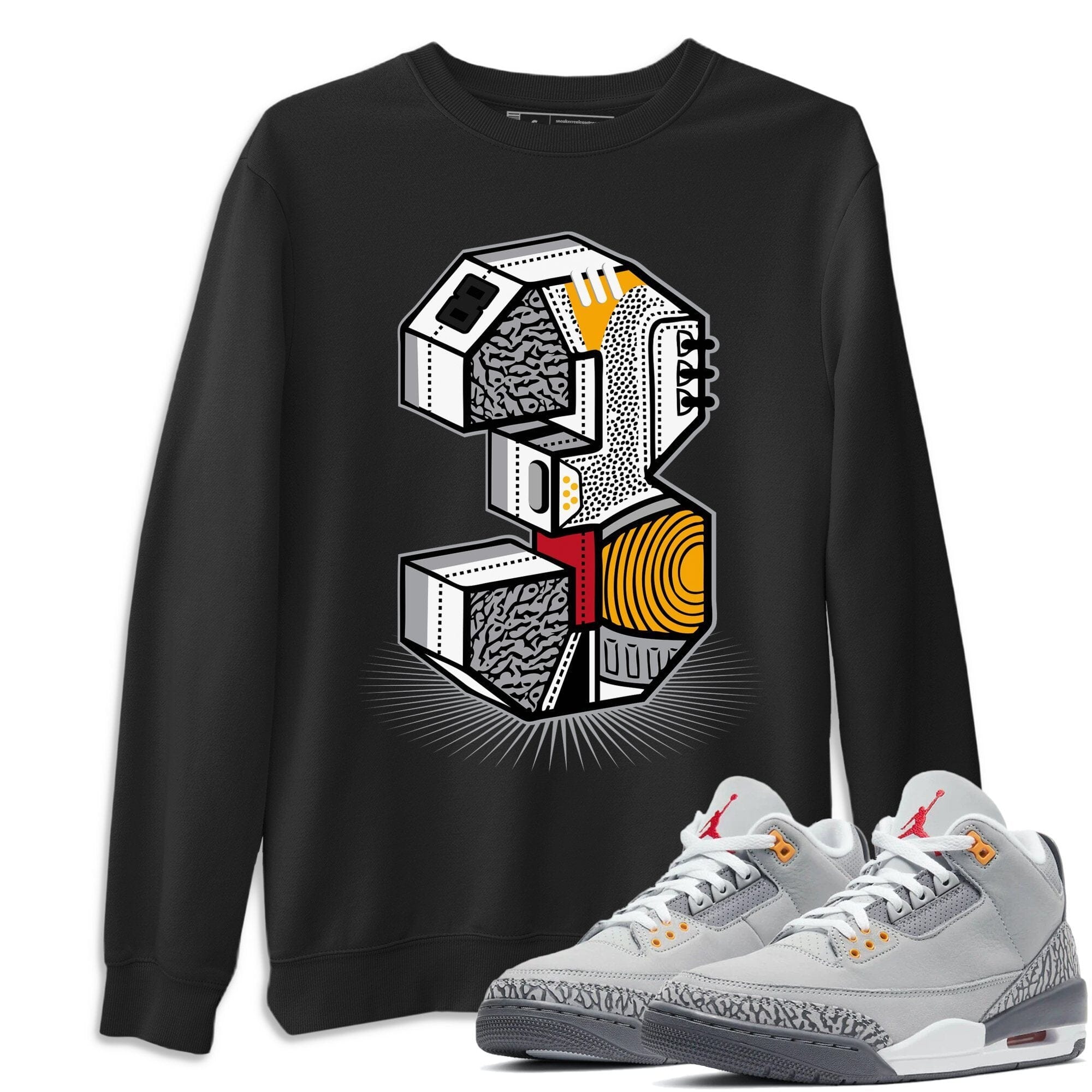 Jordan 3 Cool Grey Shirt To Match Jordans Three Statue Sneaker Tees Jordan 3 Cool Grey Drip Gear Zone Sneaker Matching Clothing Unisex Shirts