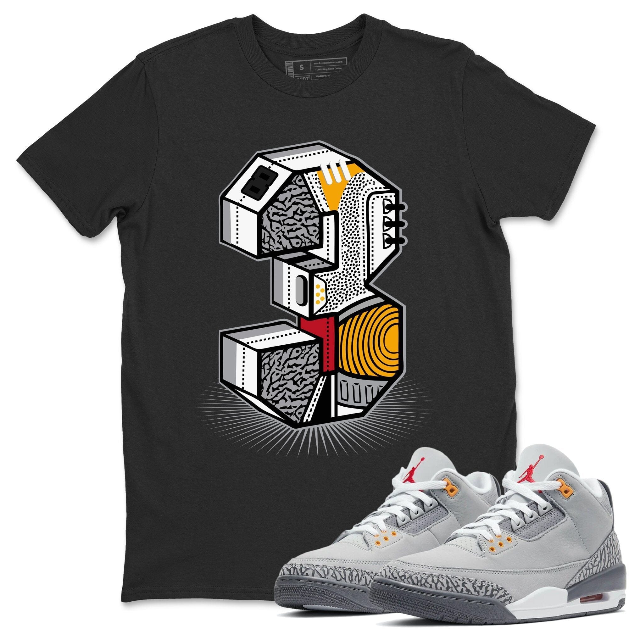 Jordan 3 Cool Grey Shirt To Match Jordans Three Statue Sneaker Tees Jordan 3 Cool Grey Drip Gear Zone Sneaker Matching Clothing Unisex Shirts