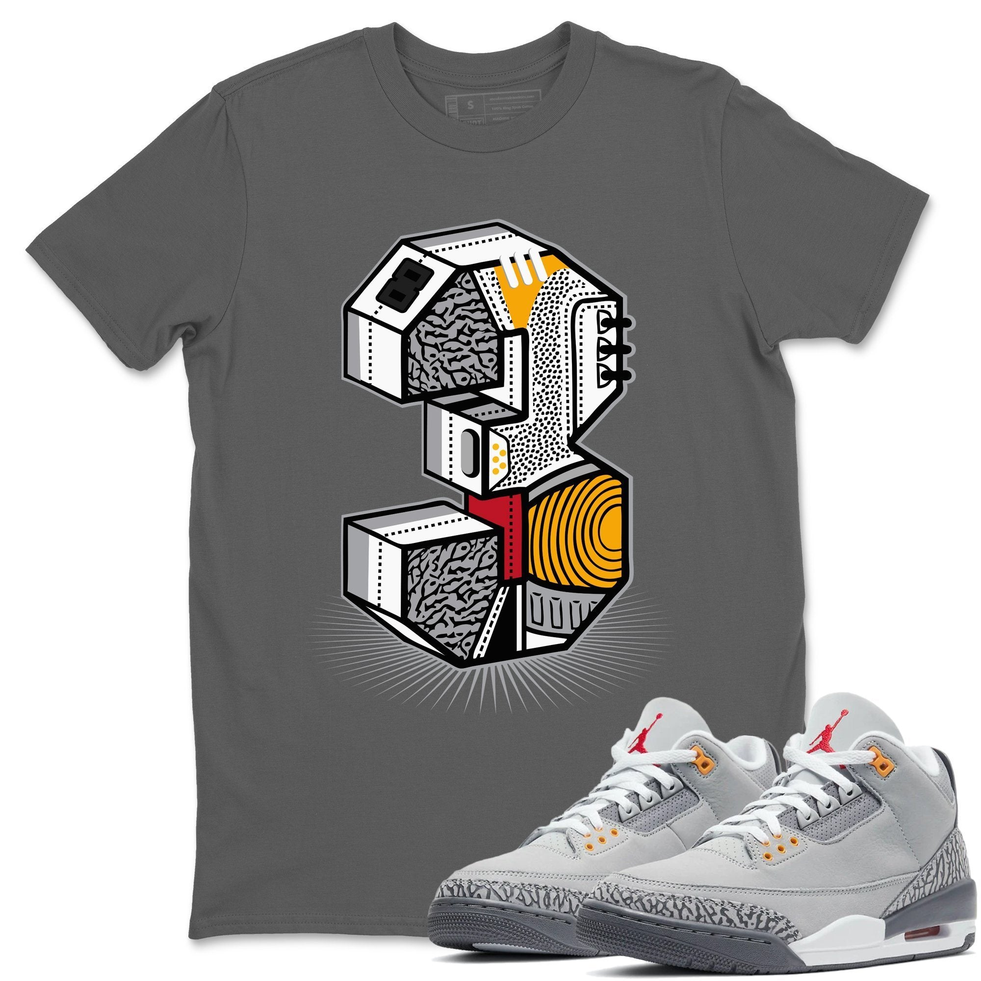Number Statue Unisex Adult Tops - Air Jordan 3 Cool Grey