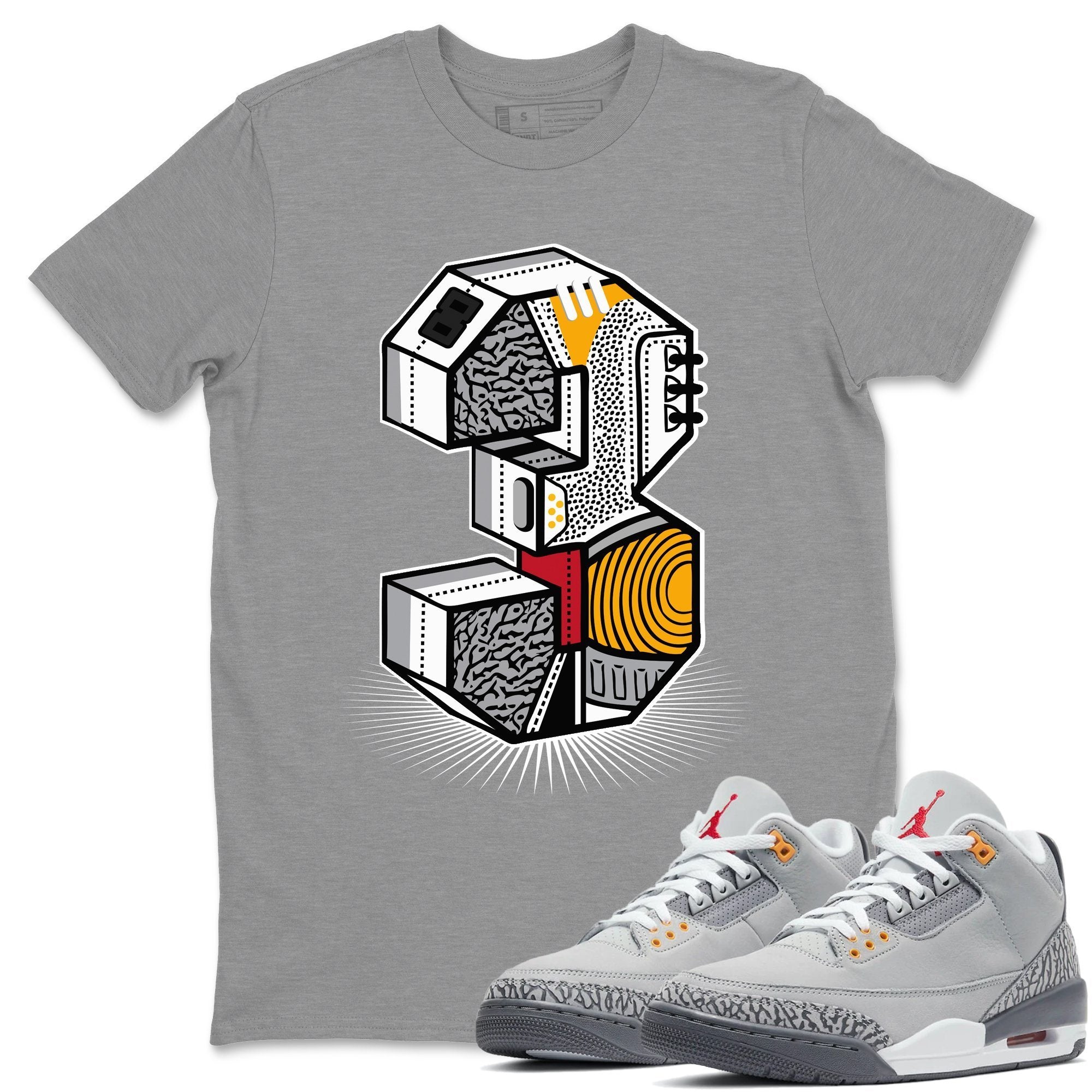 Jordan 3 Cool Grey Shirt To Match Jordans Three Statue Sneaker Tees Jordan 3 Cool Grey Drip Gear Zone Sneaker Matching Clothing Unisex Shirts