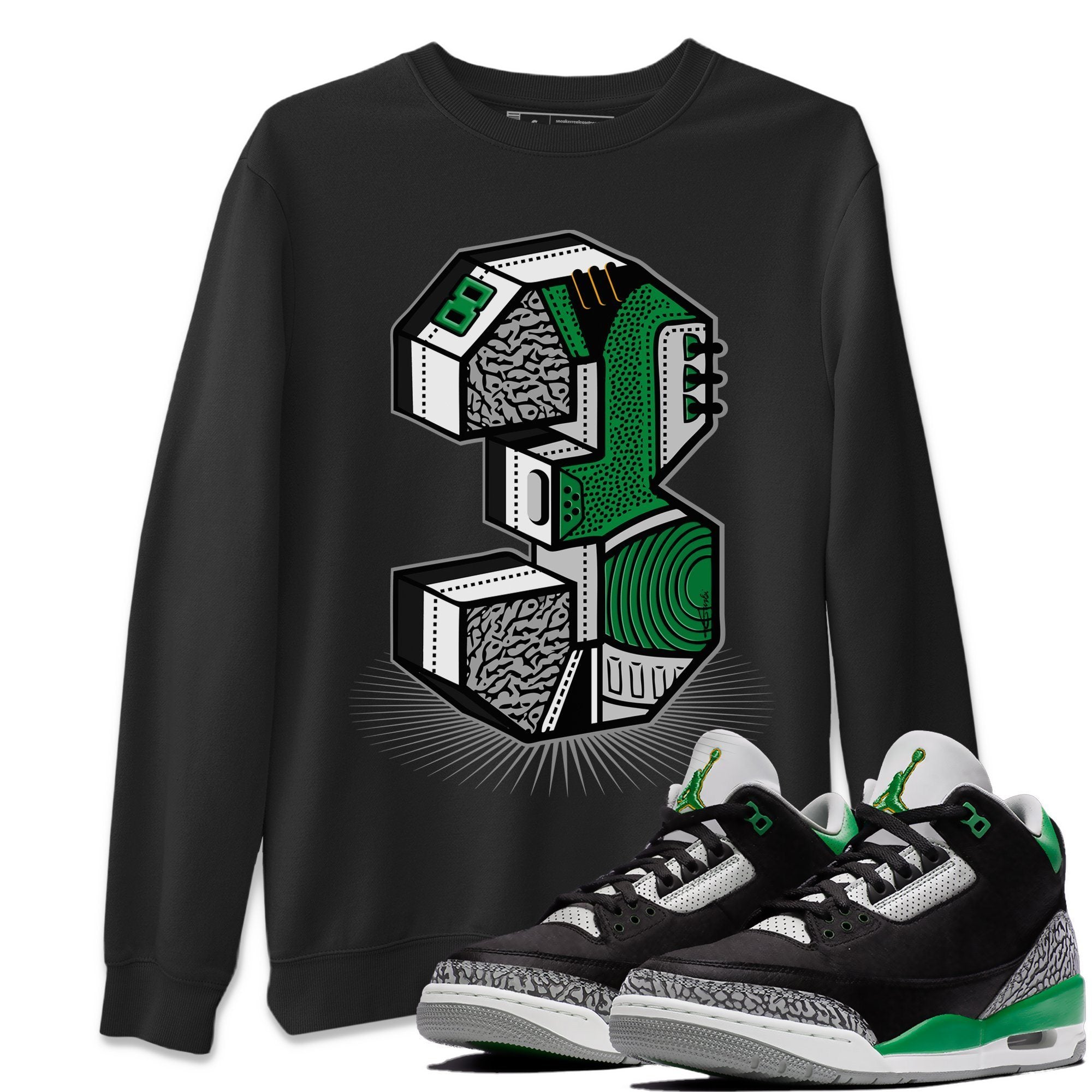 Jordan 3 Pine Green Shirt To Match Jordans Three Statue Sneaker Tees Jordan 3 Pine Green Drip Gear Zone Sneaker Matching Clothing Unisex Shirts