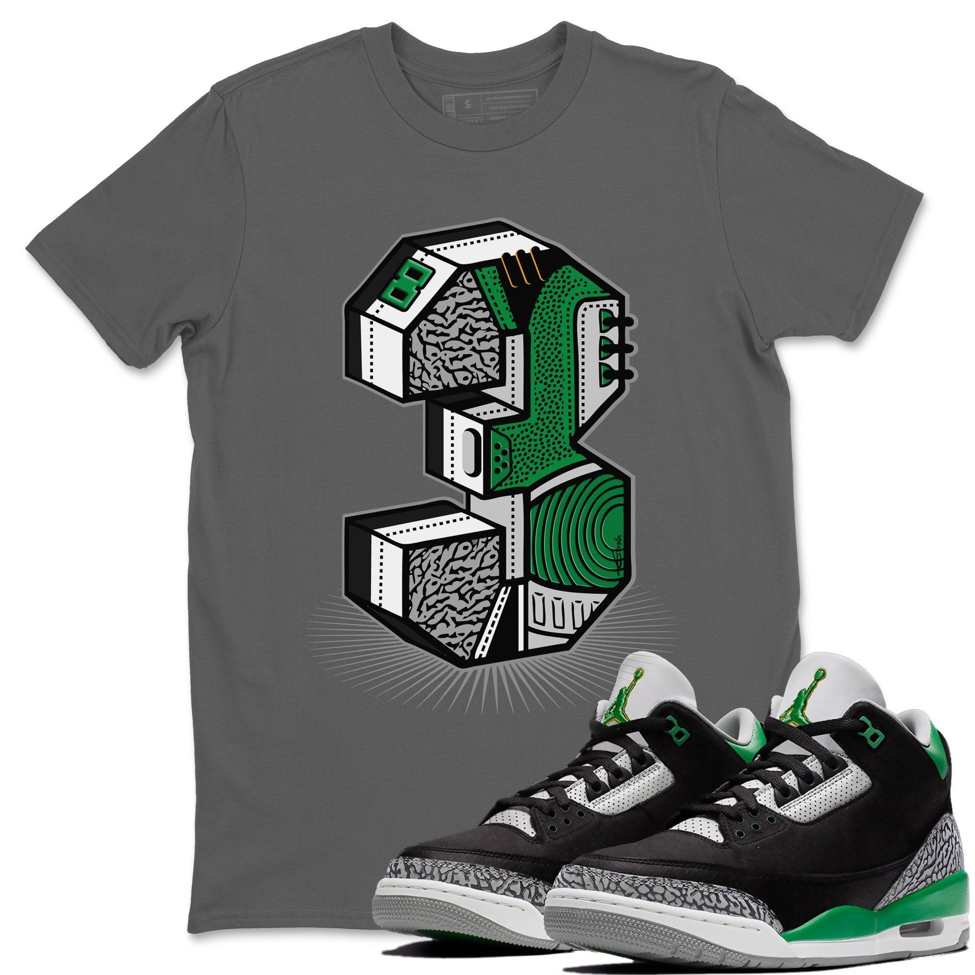 Jordan 3 Pine Green Shirt To Match Jordans Three Statue Sneaker Tees Jordan 3 Pine Green Drip Gear Zone Sneaker Matching Clothing Unisex Shirts