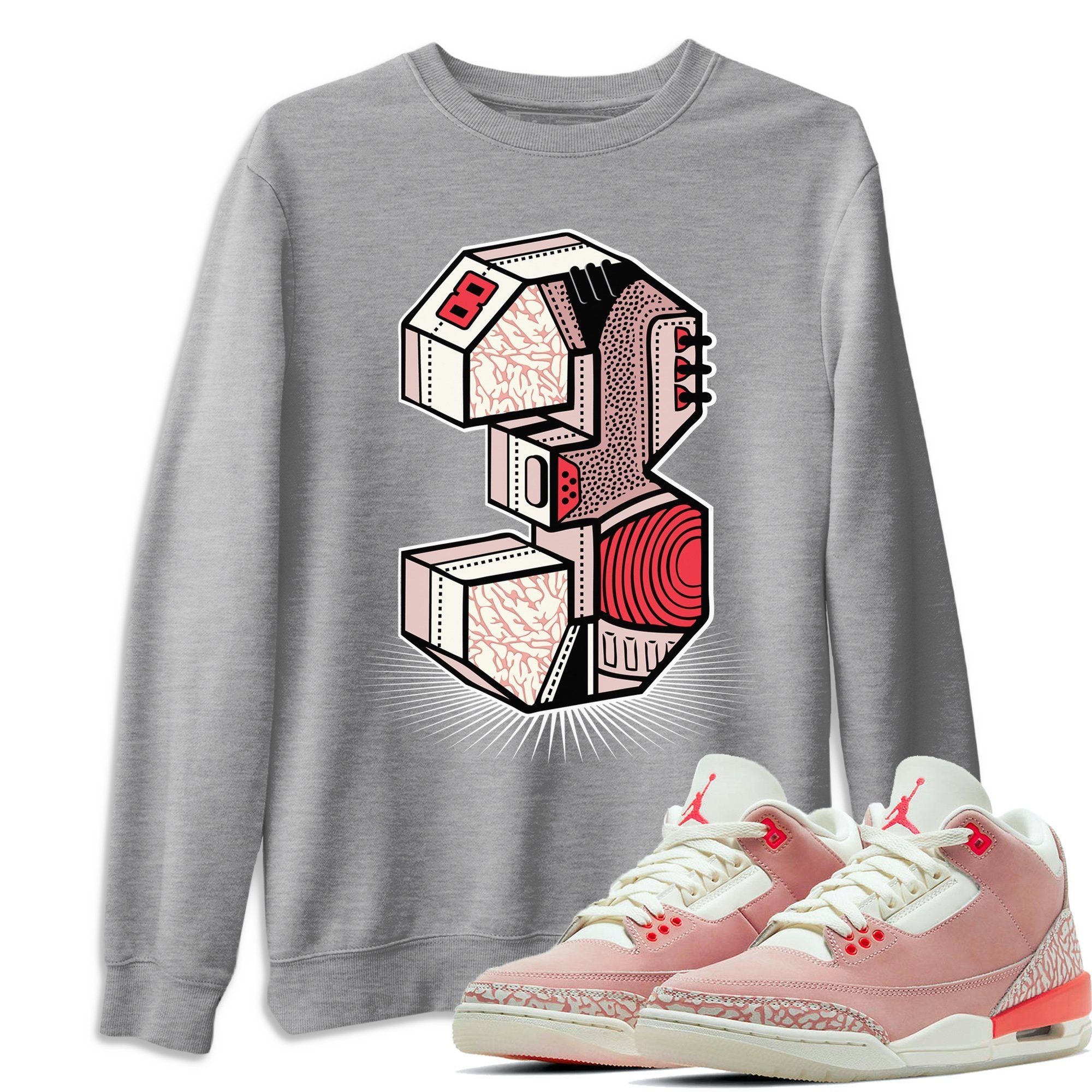 Jordan 3 Rust Pink Shirt To Match Jordans Three Statue Sneaker Tees Jordan 3 Rust Pink Drip Gear Zone Sneaker Matching Clothing Unisex Shirts