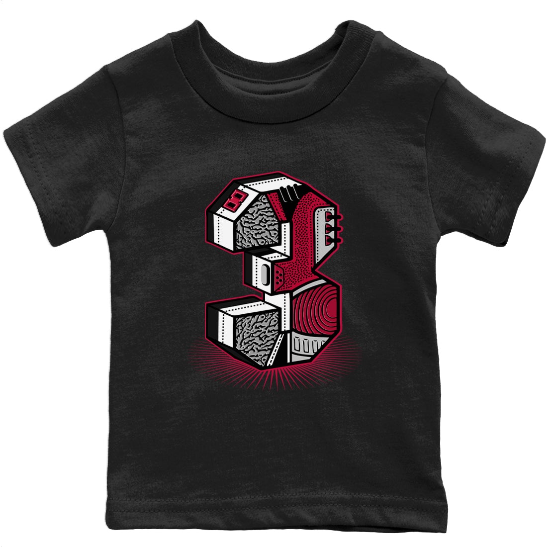 Jordan 3 Cardinal Sneaker Matching T-Shirt Three Statue Sneaker Tees Jordan 3 Cardinal Sneaker Release Tees Kids Shirts