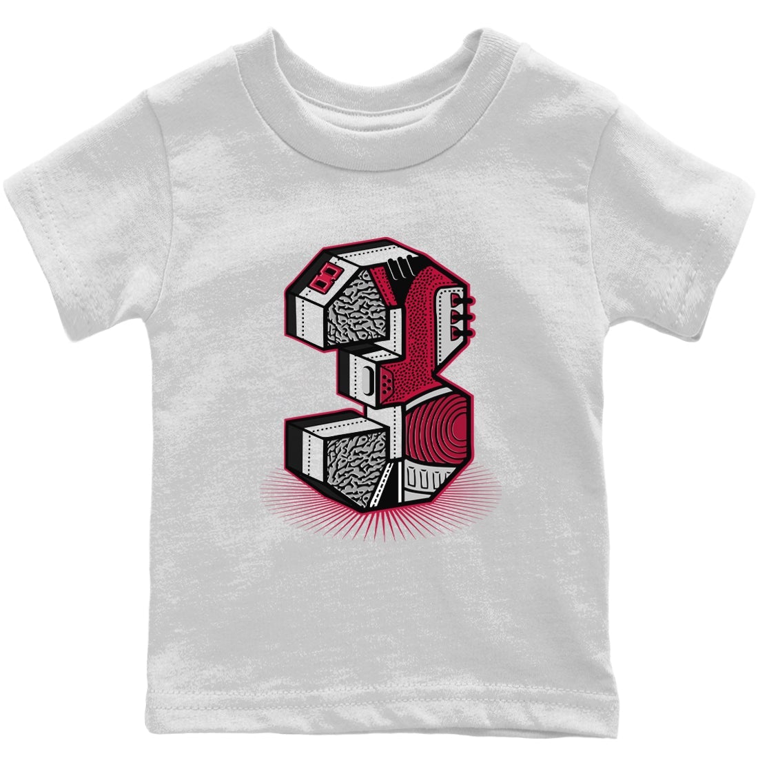 Jordan 3 Cardinal Sneaker Matching T-Shirt Three Statue Sneaker Tees Jordan 3 Cardinal Sneaker Release Tees Kids Shirts