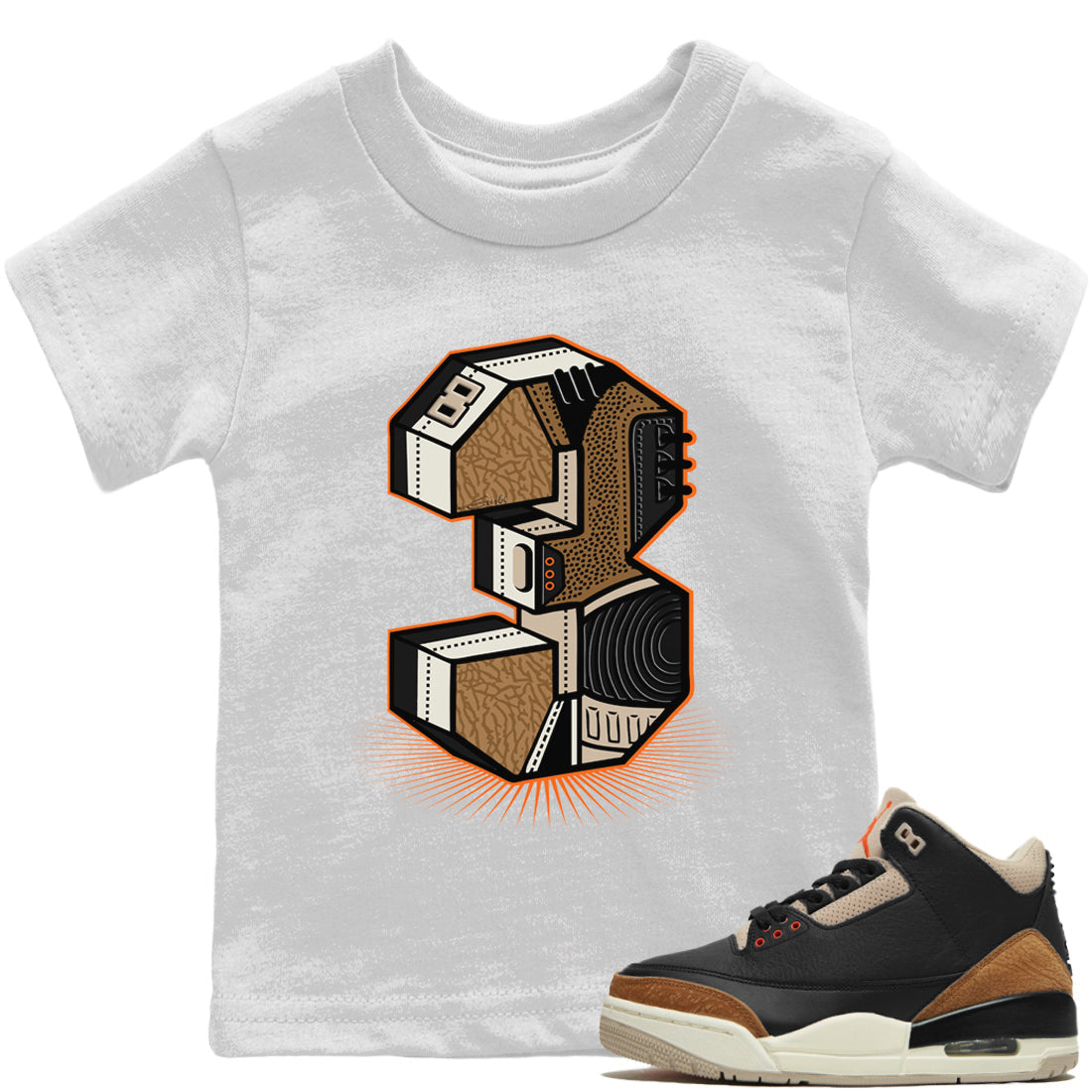 Jordan 3 Desert Elephant Sneaker Matching T-Shirt Three Statue Sneaker Tees Jordan 3 Desert Elephant Sneaker Release Tees Kids Shirts
