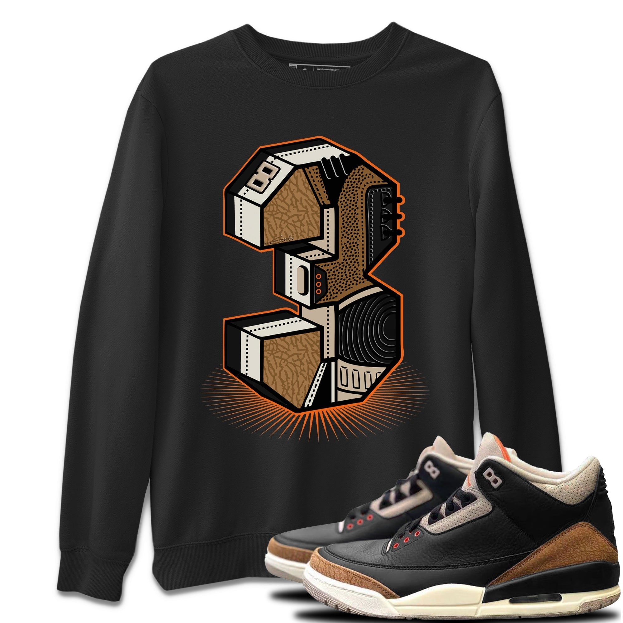 Jordan 3 Desert Elephant Sneaker Matching T-Shirt Three Statue Sneaker Tees Jordan 3 Desert Elephant Sneaker Release Tees Crew Neck Tees