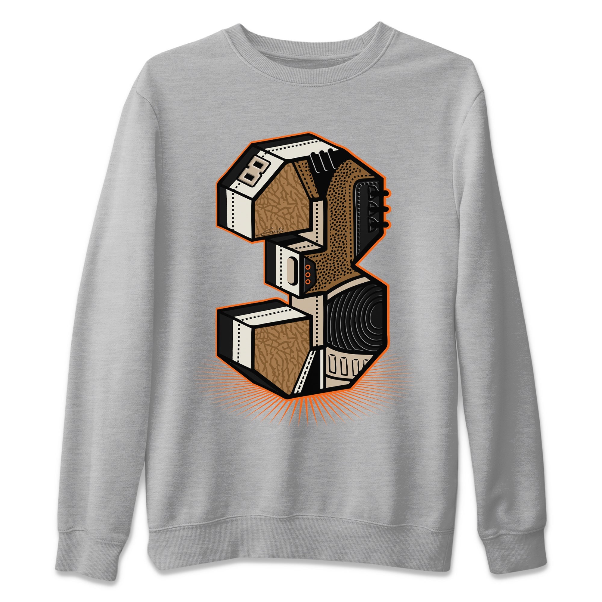 Jordan 3 Desert Elephant Sneaker Matching T-Shirt Three Statue Sneaker Tees Jordan 3 Desert Elephant Sneaker Release Tees Crew Neck Tees