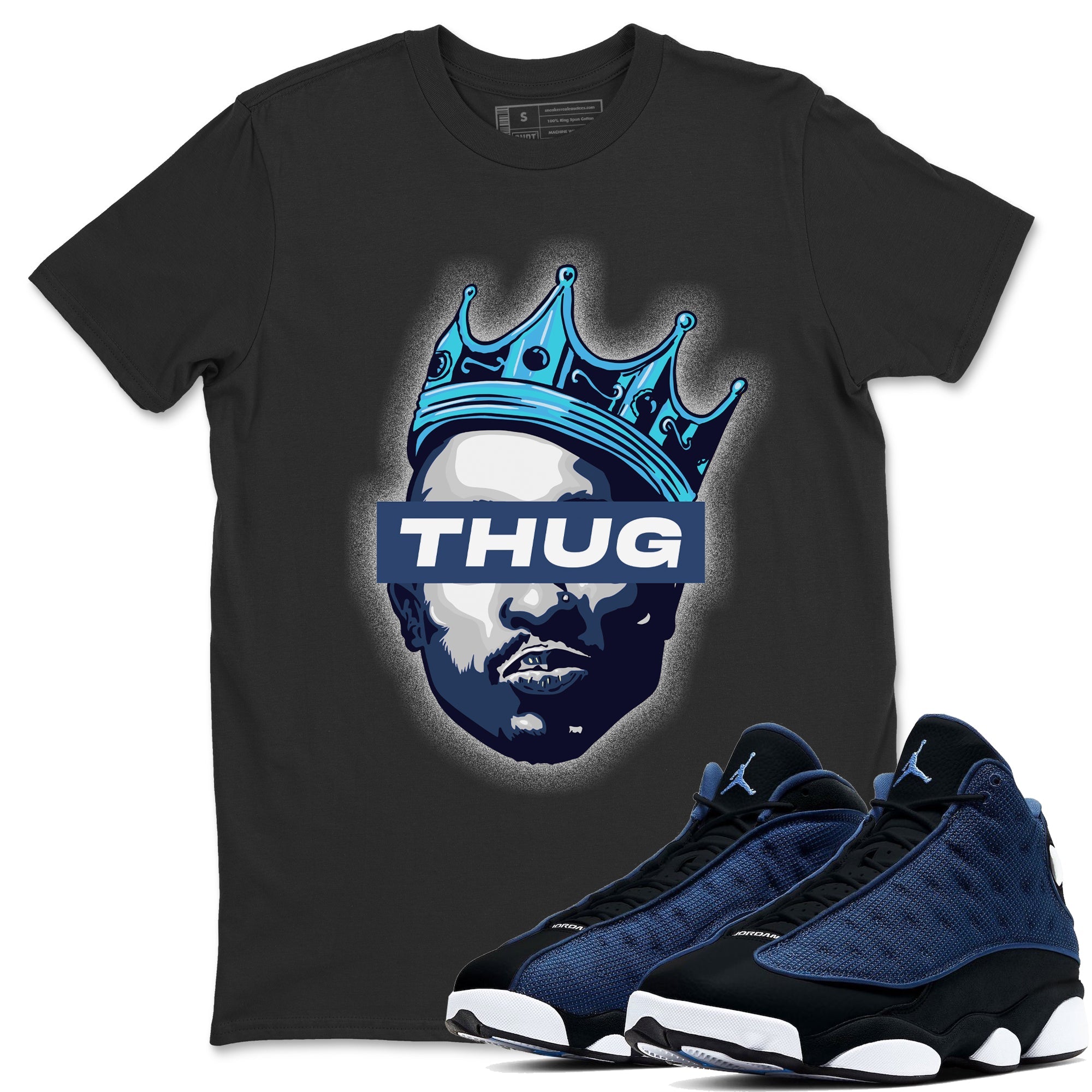 Jordan 13 Brave Blue Sneaker Tees Drip Gear Zone Thug Sneaker Tees Jordan 13 Brave Blue Shirt Unisex Shirts