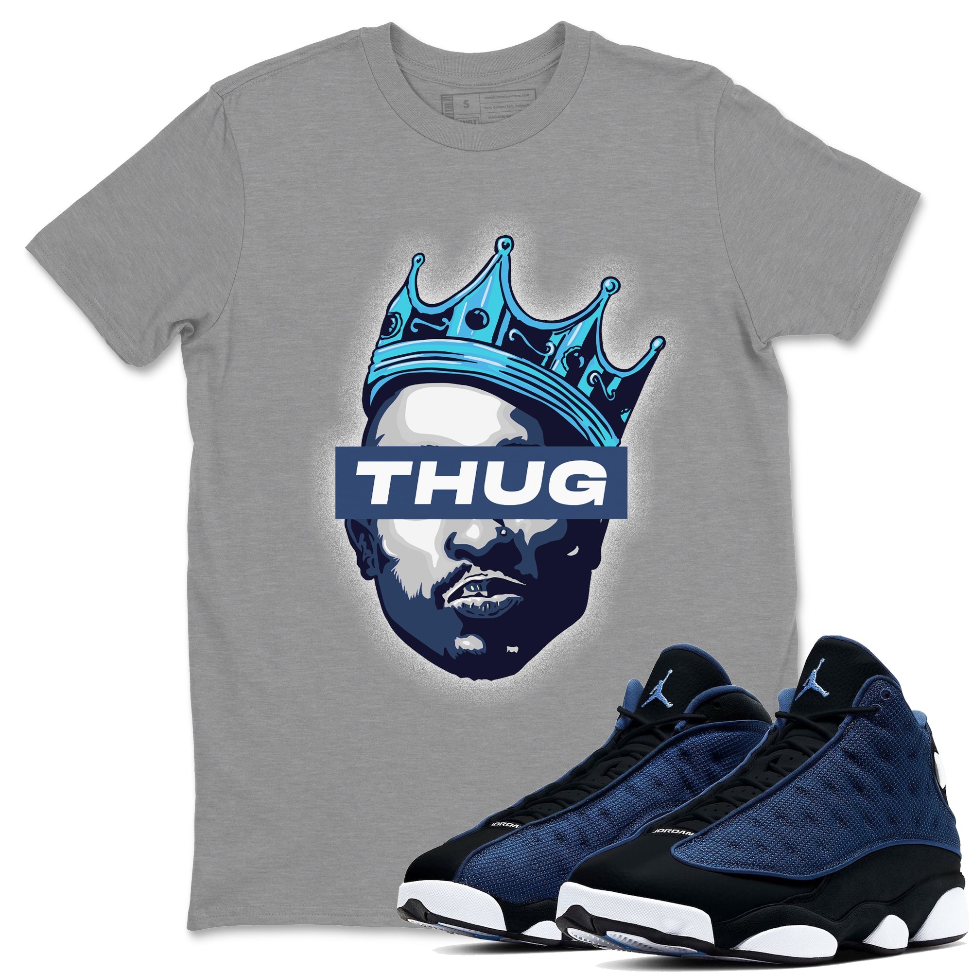 Jordan 13 Brave Blue Sneaker Tees Drip Gear Zone Thug Sneaker Tees Jordan 13 Brave Blue Shirt Unisex Shirts