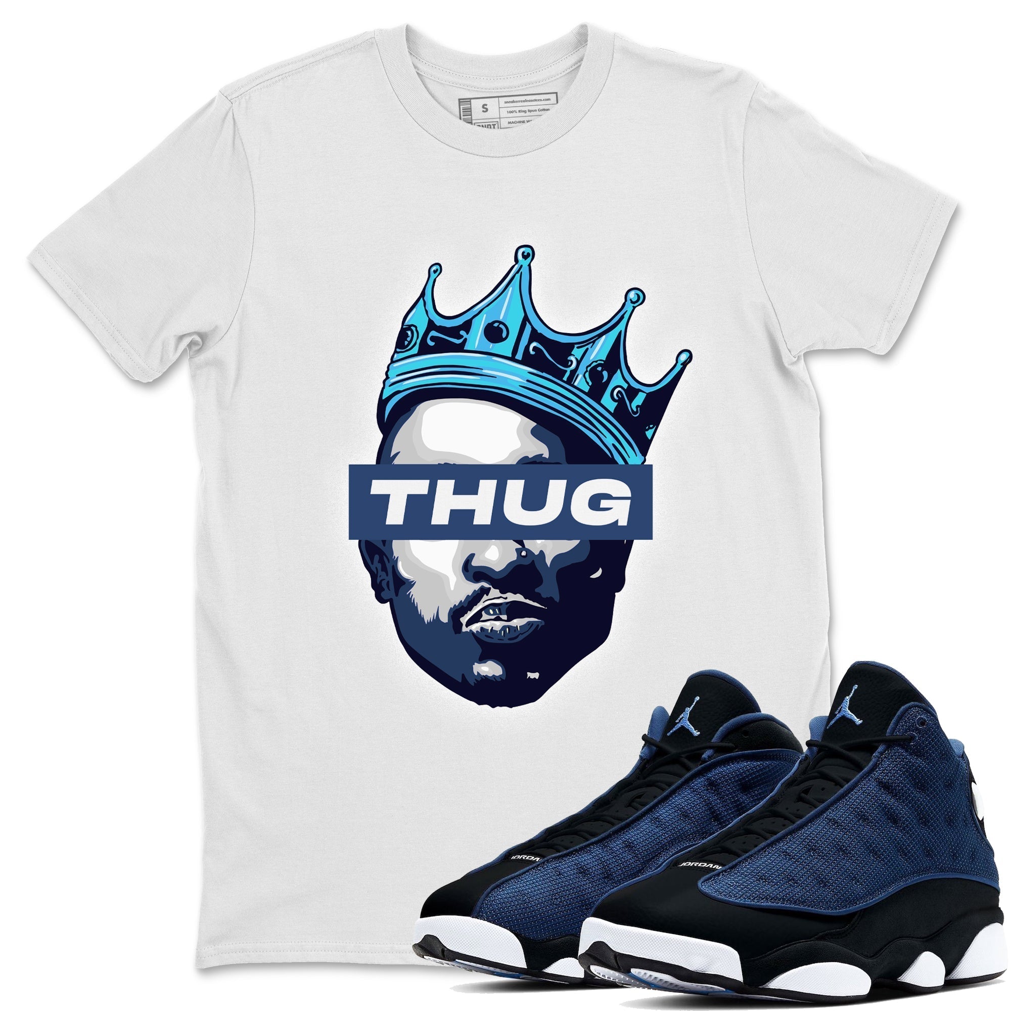 Jordan 13 Brave Blue Sneaker Tees Drip Gear Zone Thug Sneaker Tees Jordan 13 Brave Blue Shirt Unisex Shirts