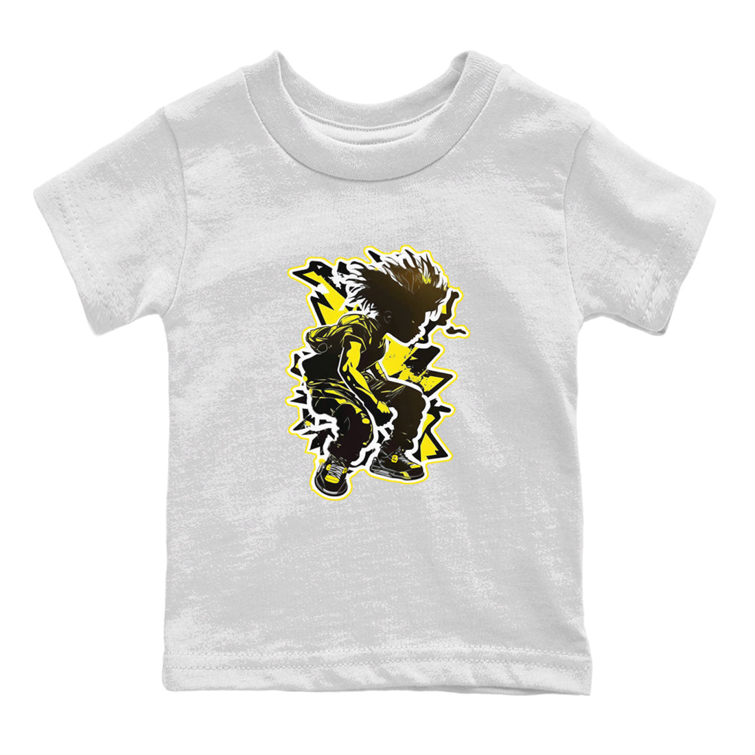 Air Jordan 4 Thunder Sneaker Match Tees Thunder boy Streetwear Sneaker Shirt Yellow AJ4 Thunder Sneaker Release Tees Kids Shirts White 2
