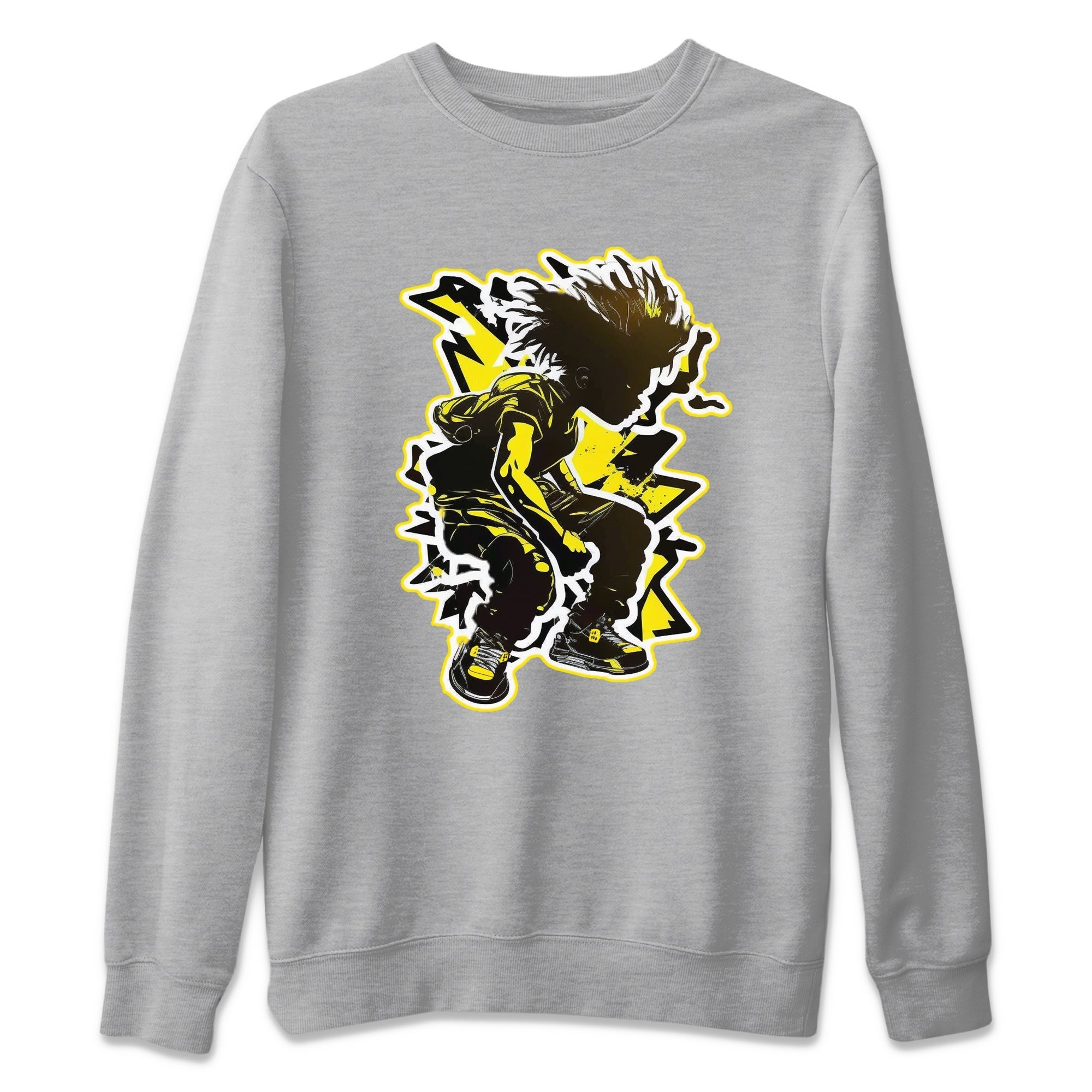 Air Jordan 4 Thunder Sneaker Match Tees Thunder boy Streetwear Sneaker Shirt Yellow AJ4 Thunder Sneaker Release Tees Unisex Shirts Heather Grey 2