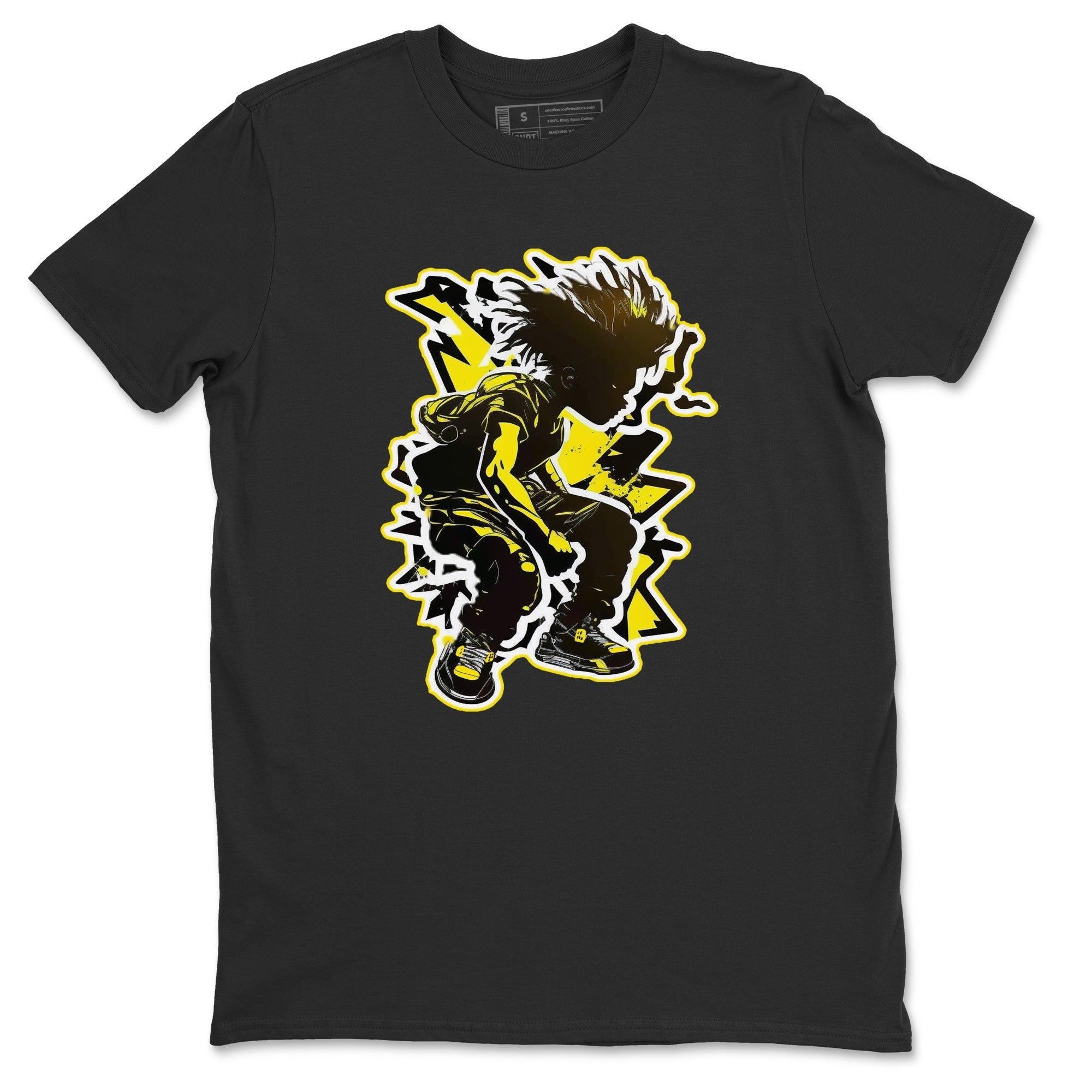 Air Jordan 4 Thunder Sneaker Match Tees Thunder boy Streetwear Sneaker Shirt Yellow AJ4 Thunder Sneaker Release Tees Unisex Shirts Black 2