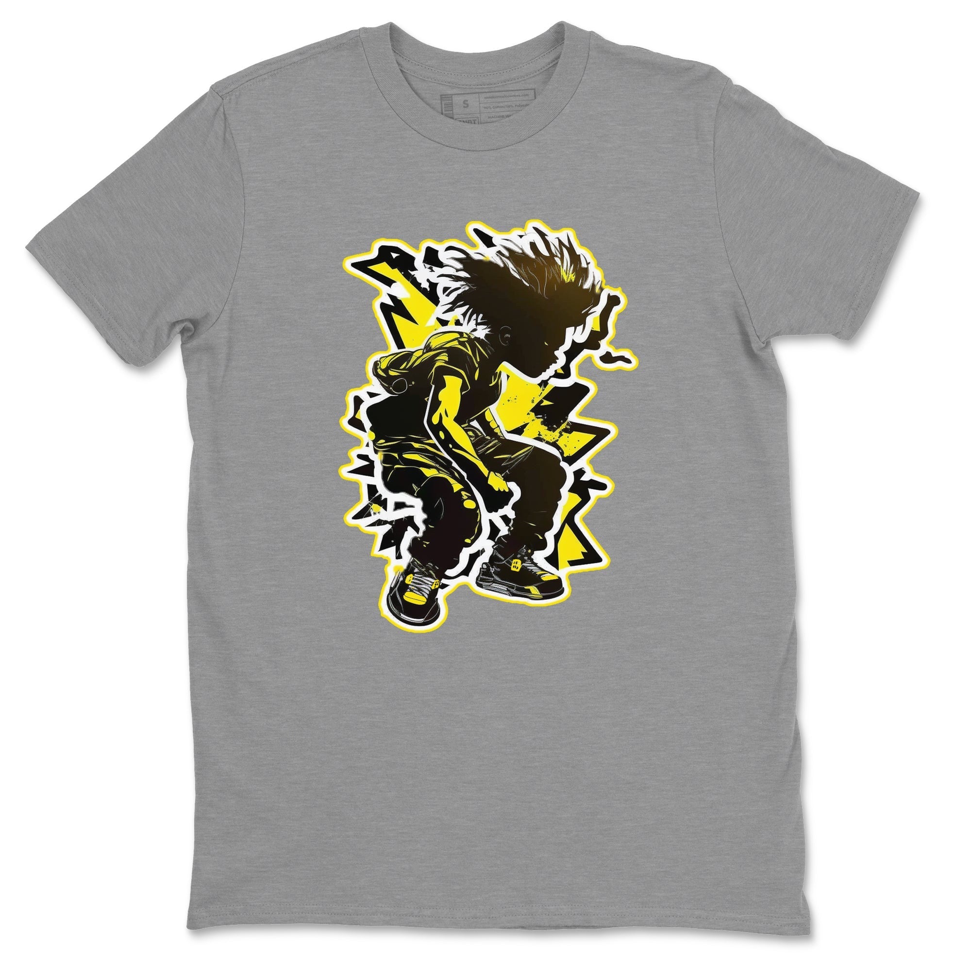 Air Jordan 4 Thunder Sneaker Match Tees Thunder boy Streetwear Sneaker Shirt Yellow AJ4 Thunder Sneaker Release Tees Unisex Shirts Heather Grey 2