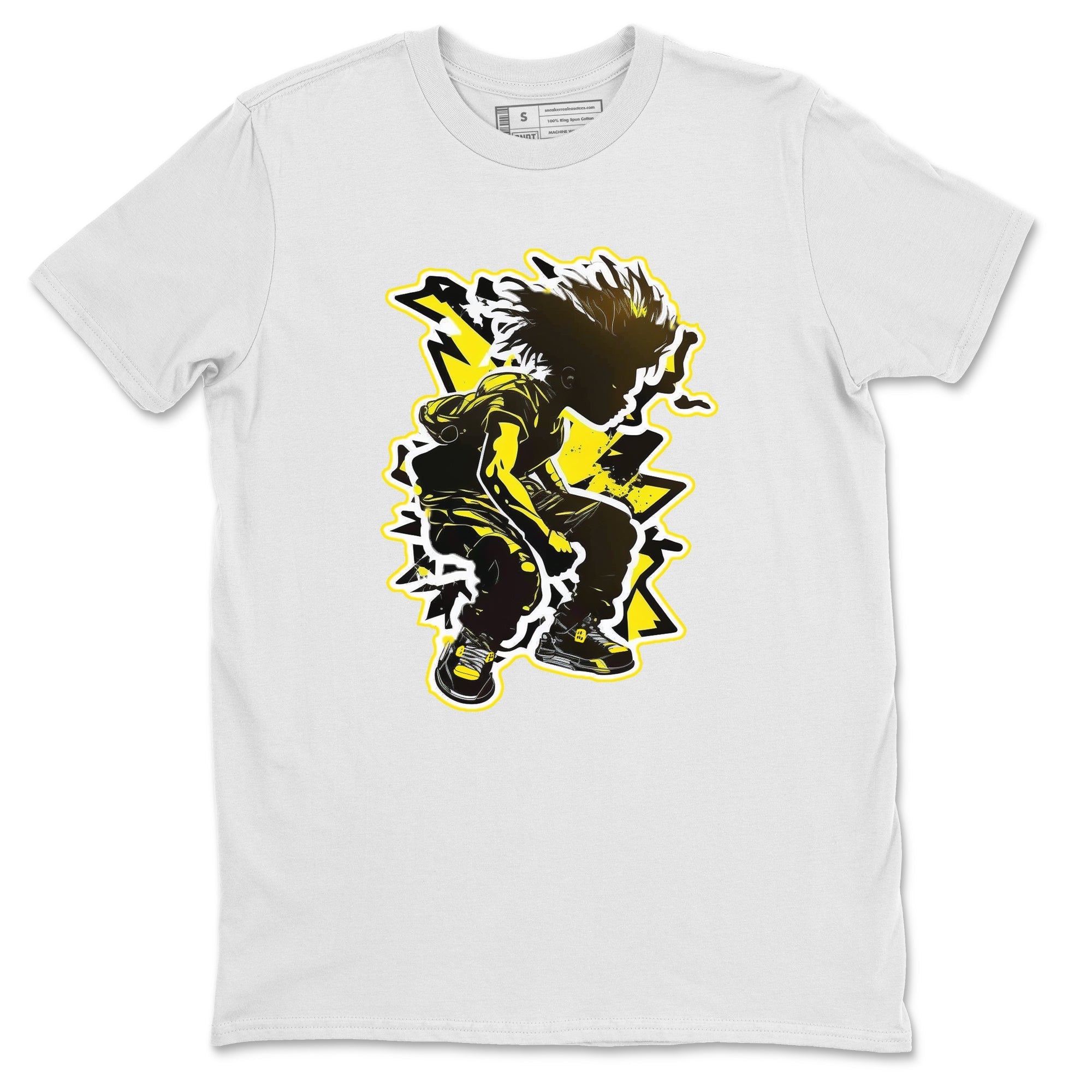 Air Jordan 4 Thunder Sneaker Match Tees Thunder boy Streetwear Sneaker Shirt Yellow AJ4 Thunder Sneaker Release Tees Unisex Shirts White 2