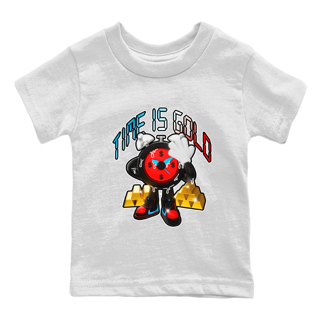Air Jordan 1 UNC to Chicago shirt to match jordans Time Is Gold Streetwear Sneaker Shirt AJ1 UNC to Chicago Drip Gear Zone Sneaker Matching Clothing Baby Toddler White 2 T-Shirt