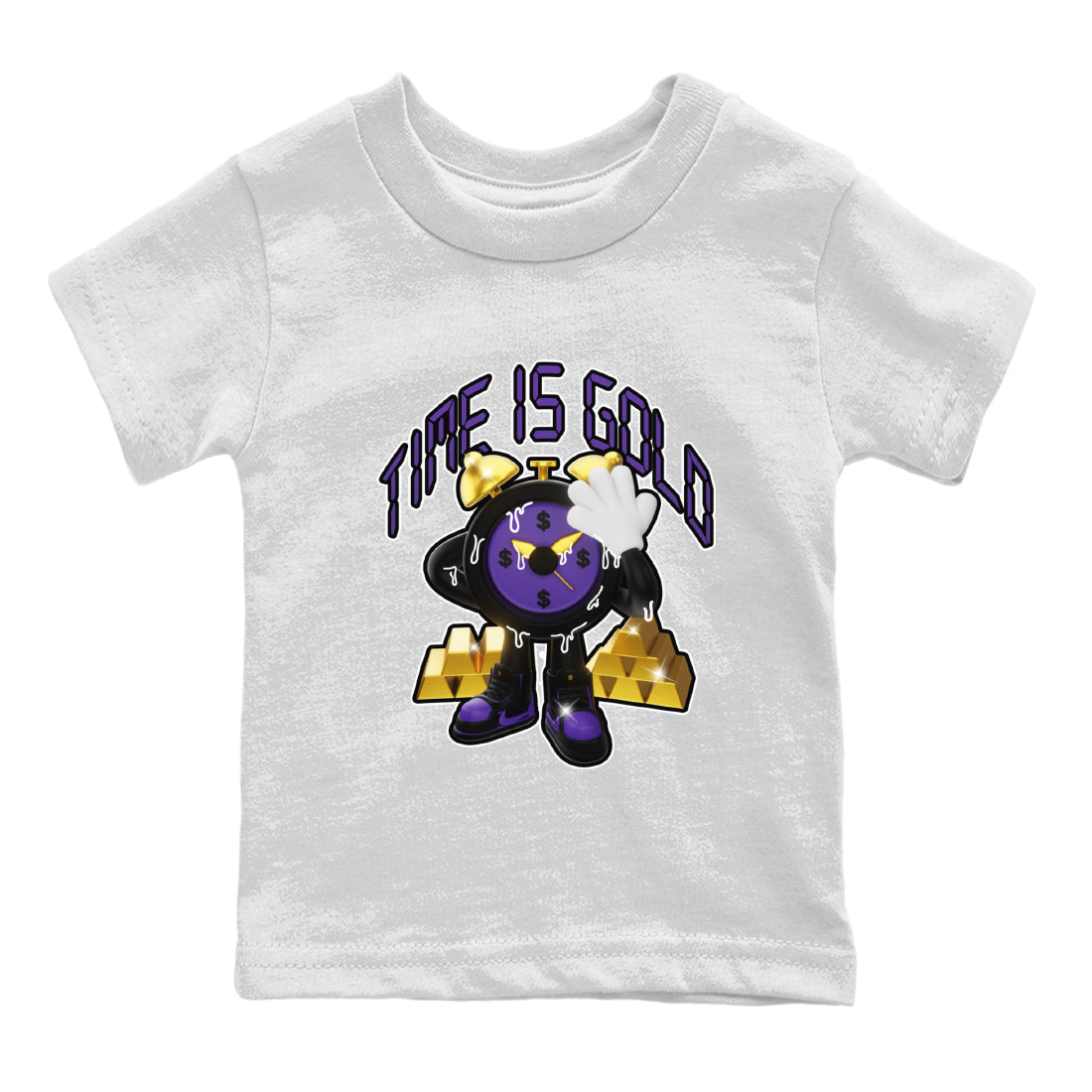 Air Jordan 12 Field Purple shirt to match jordans Time Is Gold Streetwear Sneaker Shirt AJ12 Field Purple Drip Gear Zone Sneaker Matching Clothing Baby Toddler White 2 T-Shirt