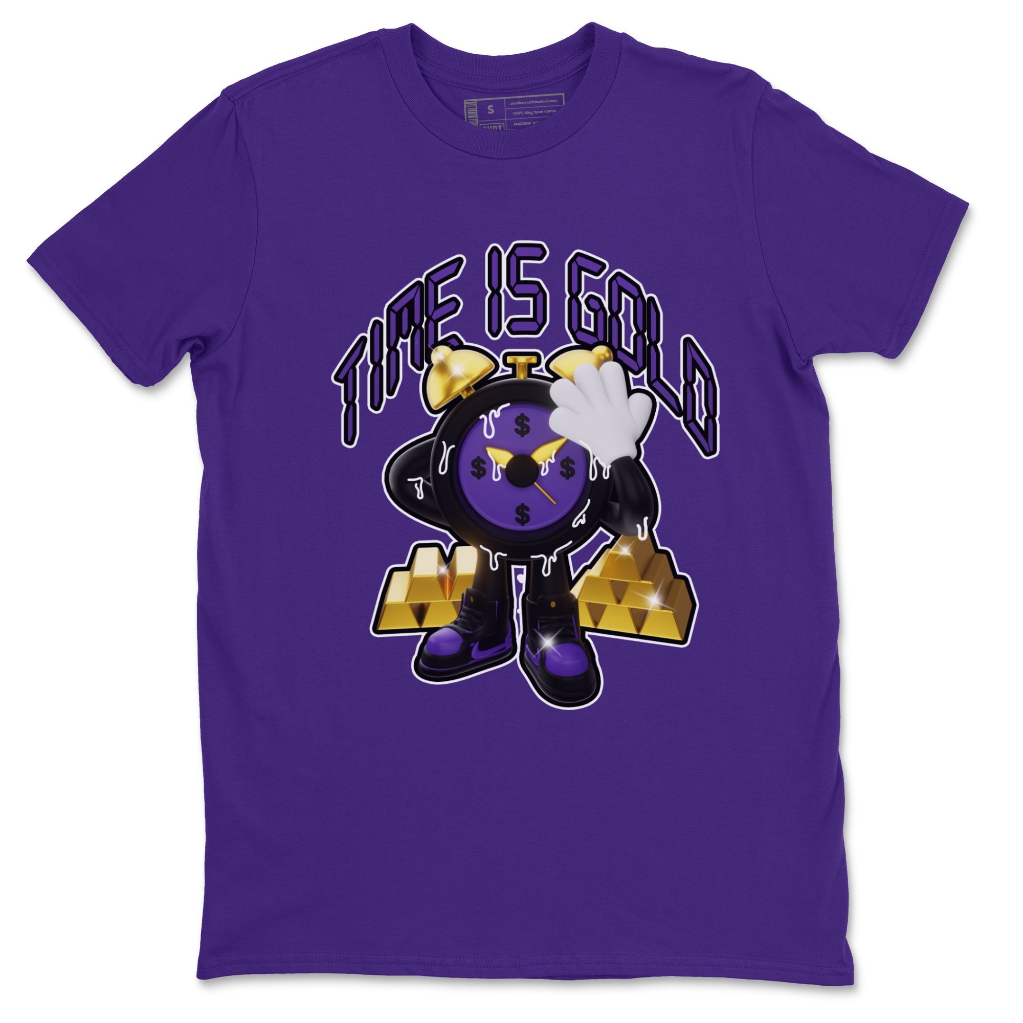 Air Jordan 12 Field Purple shirt to match jordans Time Is Gold Streetwear Sneaker Shirt AJ12 Field Purple Drip Gear Zone Sneaker Matching Clothing Unisex Purple 2 T-Shirt