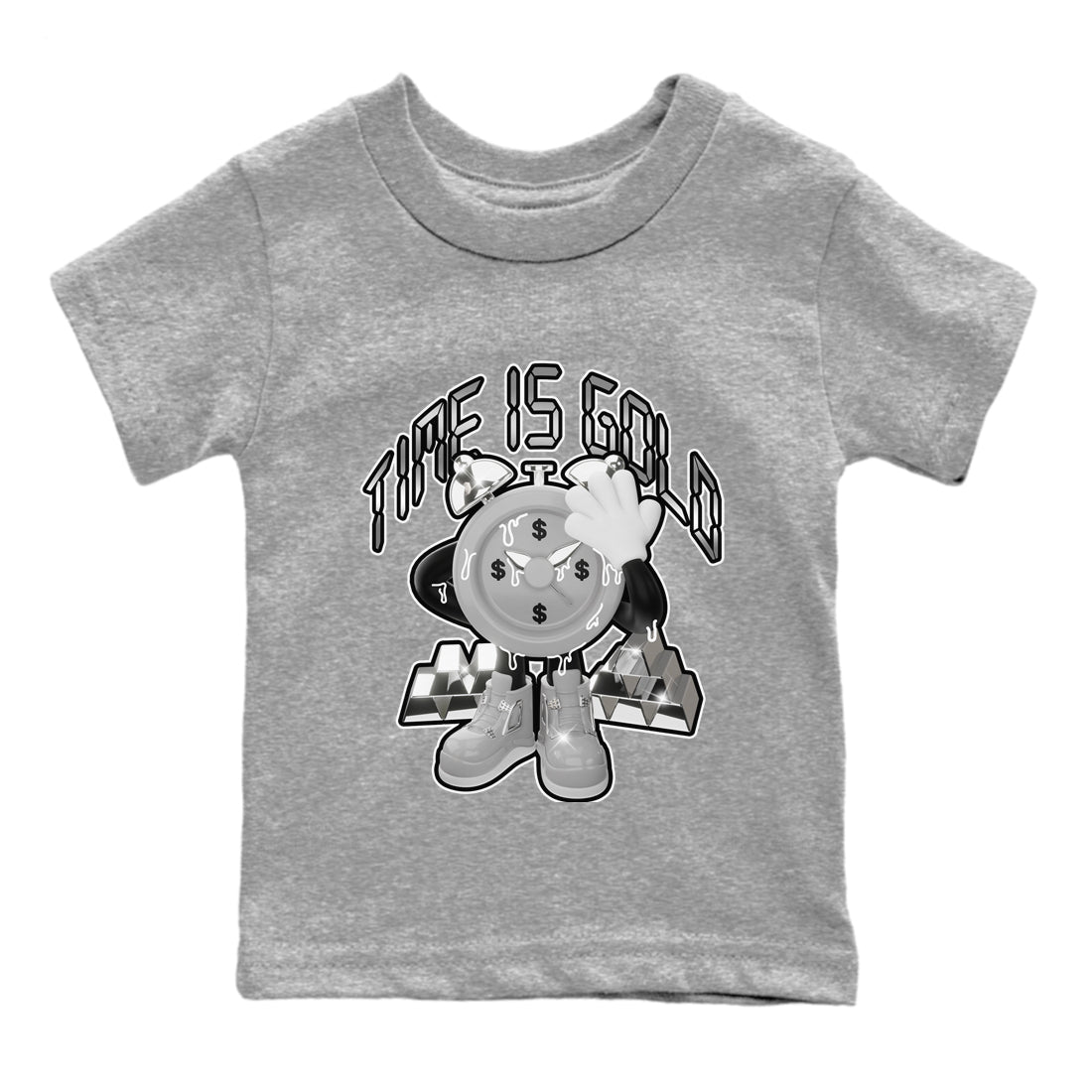 Air Jordan 4 Frozen Moments shirt to match jordans Time Is Gold Streetwear Sneaker Shirt AJ4 Frozen Moments Drip Gear Zone Sneaker Matching Clothing Baby Toddler Heather Grey 2 T-Shirt