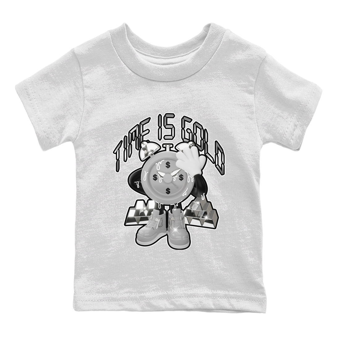 Air Jordan 4 Frozen Moments shirt to match jordans Time Is Gold Streetwear Sneaker Shirt AJ4 Frozen Moments Drip Gear Zone Sneaker Matching Clothing Baby Toddler White 2 T-Shirt