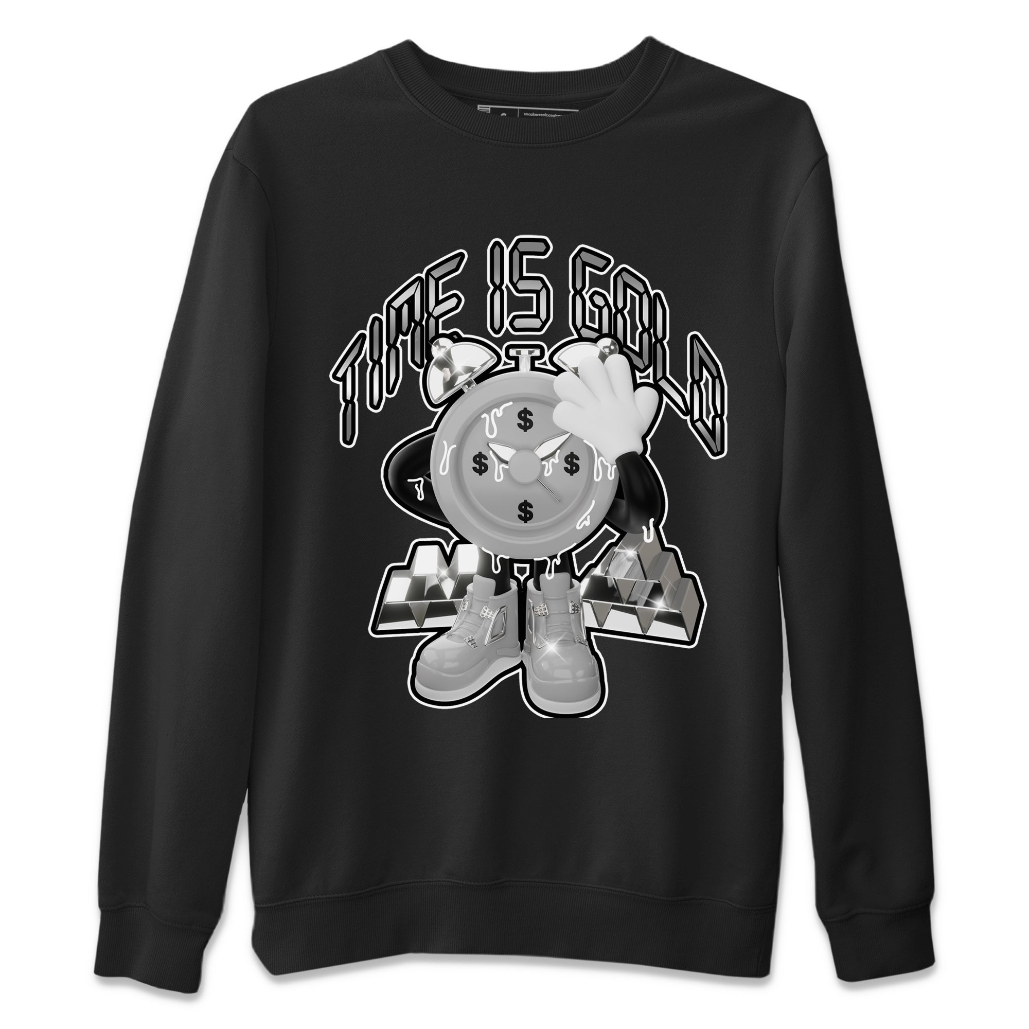 Air Jordan 4 Frozen Moments shirt to match jordans Time Is Gold Streetwear Sneaker Shirt AJ4 Frozen Moments Drip Gear Zone Sneaker Matching Clothing Unisex Black 2 T-Shirt
