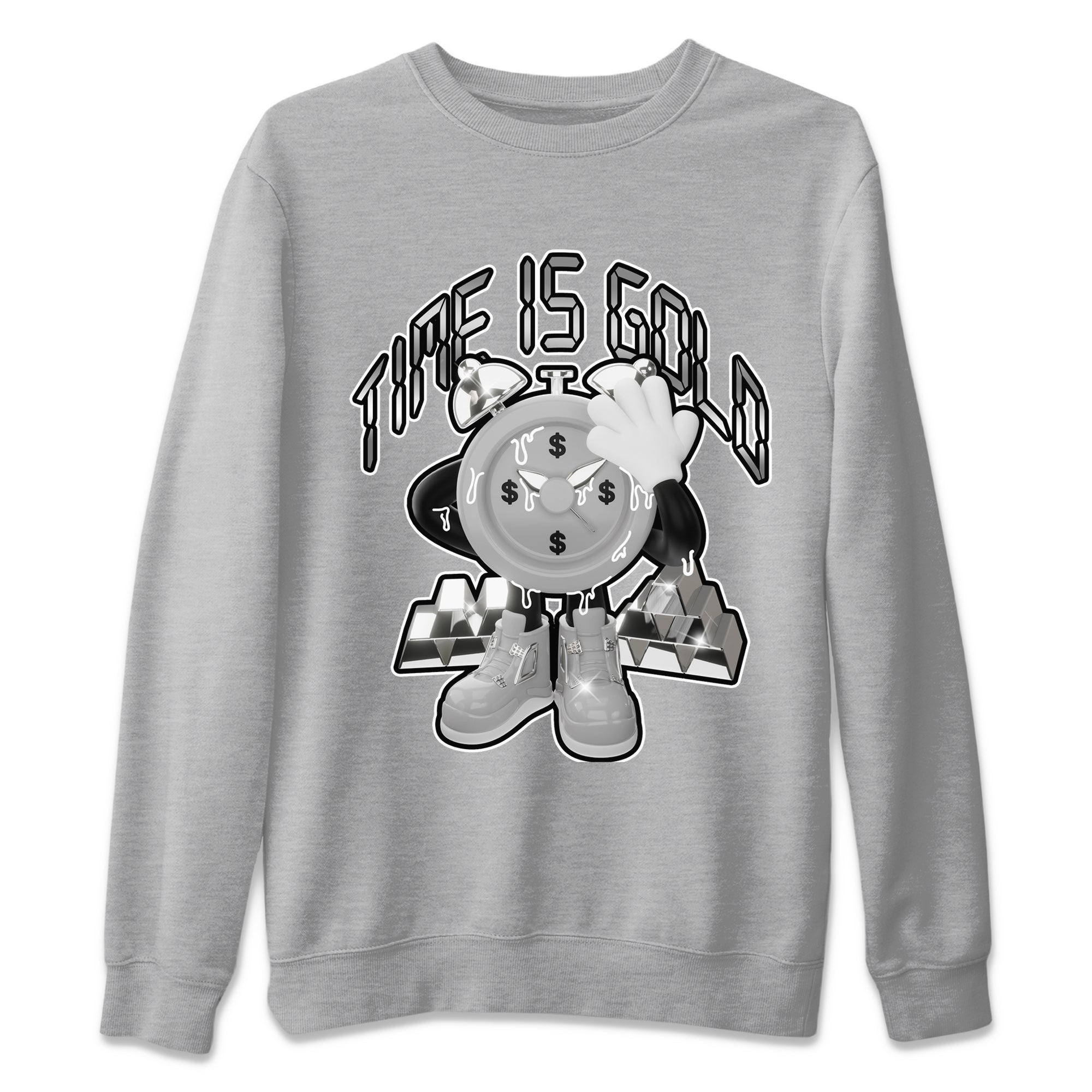 Air Jordan 4 Frozen Moments shirt to match jordans Time Is Gold Streetwear Sneaker Shirt AJ4 Frozen Moments Drip Gear Zone Sneaker Matching Clothing Unisex Heather Grey 2 T-Shirt