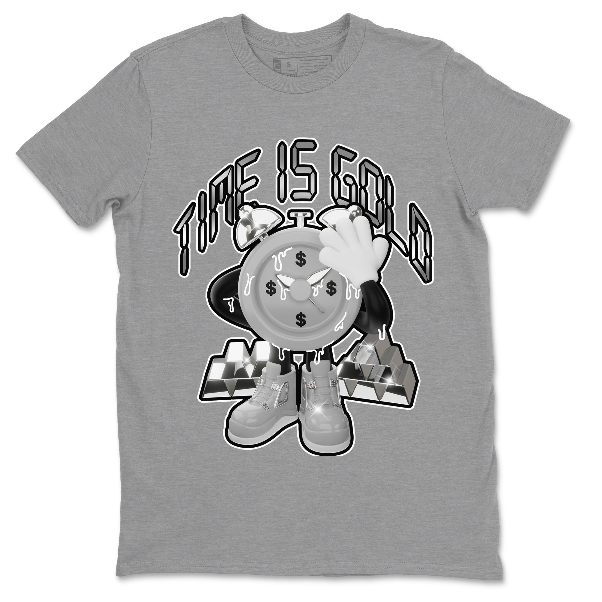 Air Jordan 4 Frozen Moments shirt to match jordans Time Is Gold Streetwear Sneaker Shirt AJ4 Frozen Moments Drip Gear Zone Sneaker Matching Clothing Unisex Heather Grey 2 T-Shirt