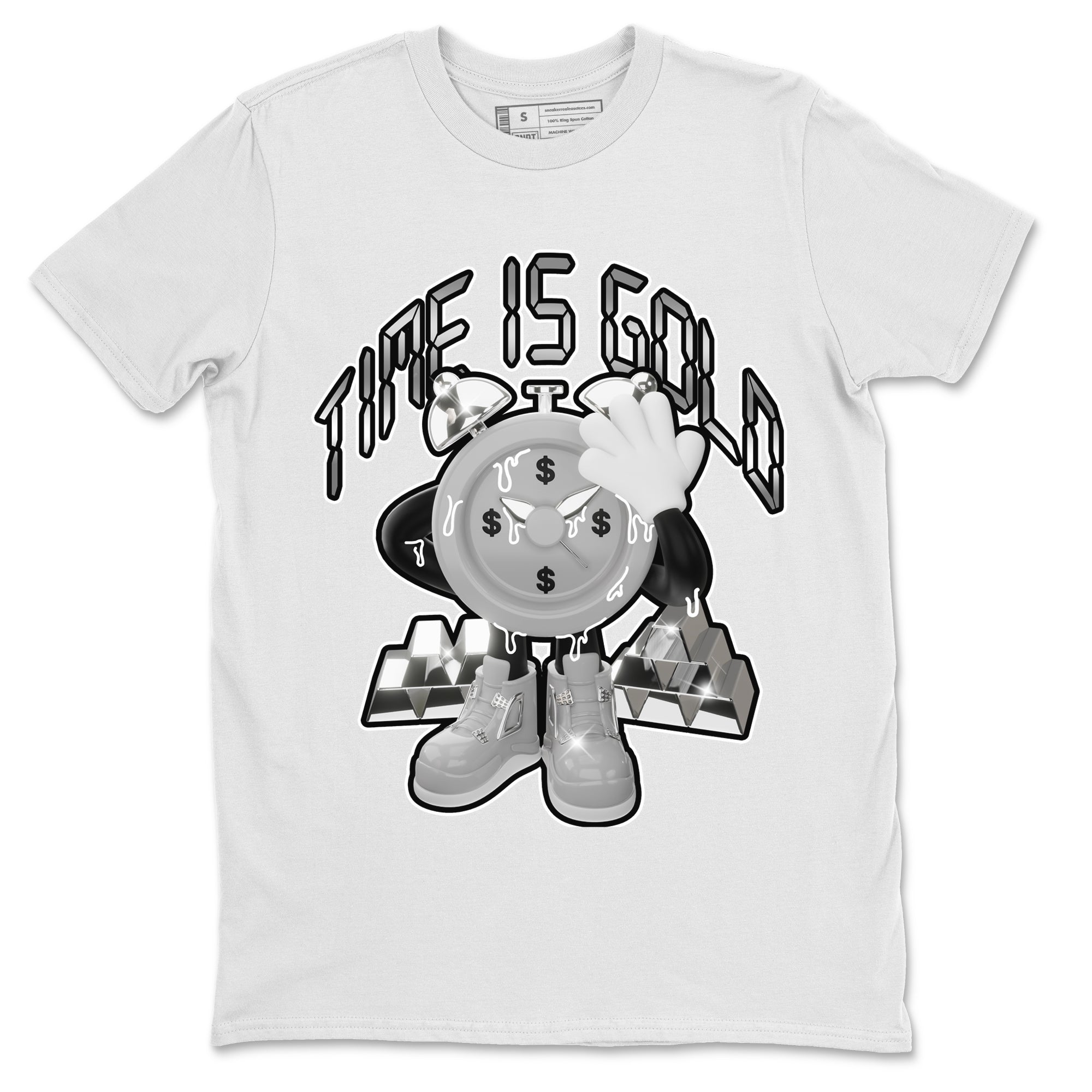 Air Jordan 4 Frozen Moments shirt to match jordans Time Is Gold Streetwear Sneaker Shirt AJ4 Frozen Moments Drip Gear Zone Sneaker Matching Clothing Unisex White 2 T-Shirt