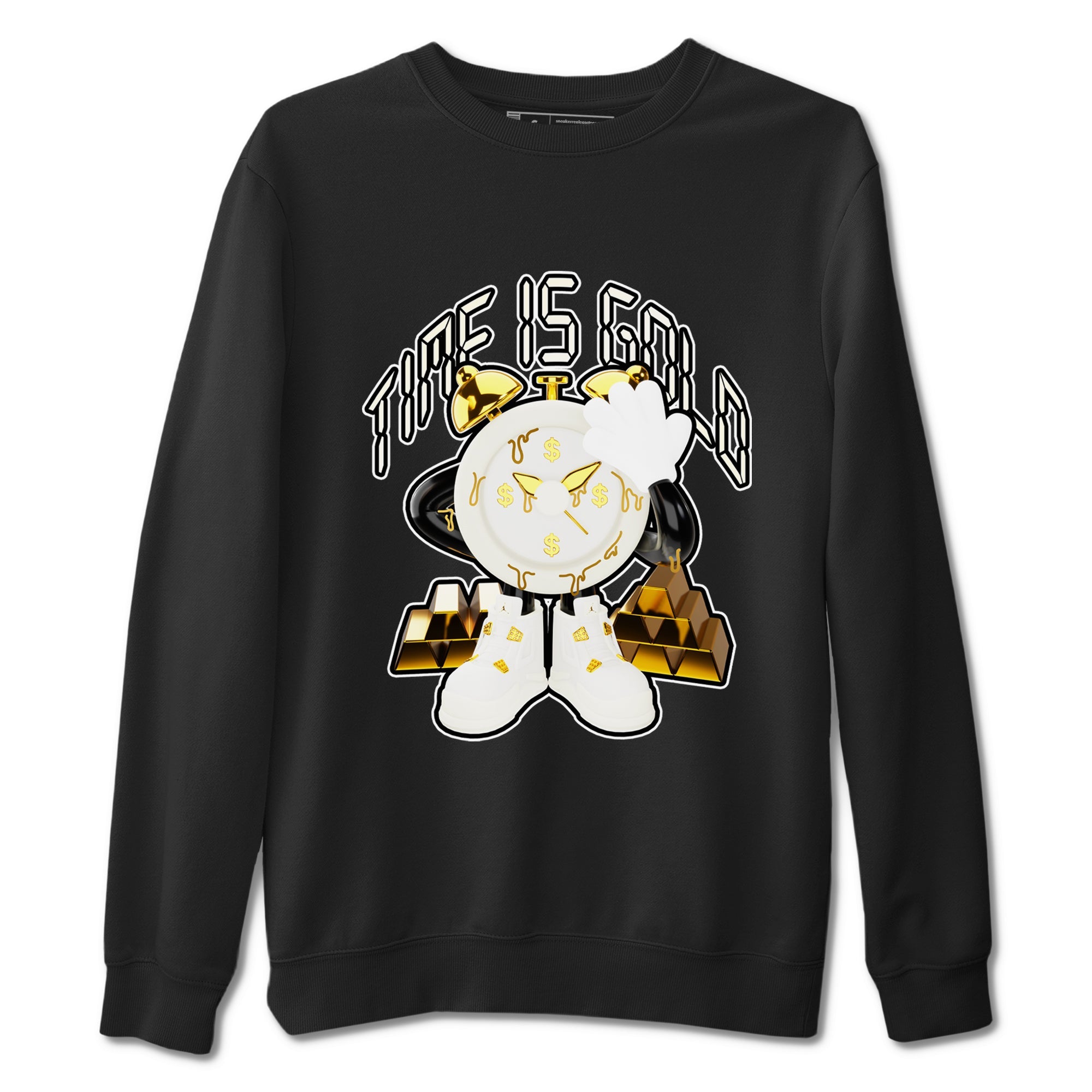 4s Sail 2024 shirt to match jordans Time Is Gold sneaker tees Air Jordan 4 Sail 2024 Drip Gear Zone unisex cotton Black 2 crew neck shirt