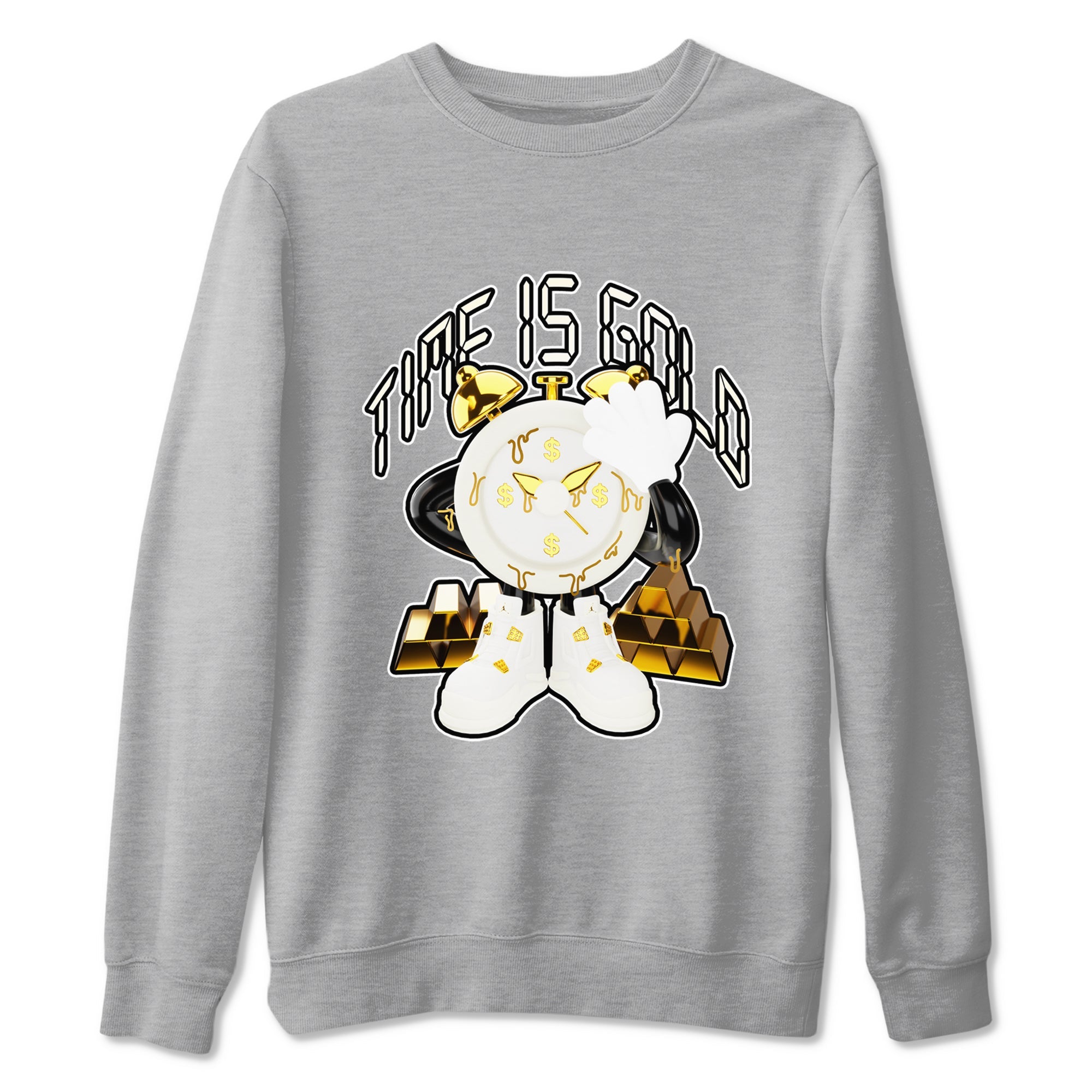 4s Sail 2024 shirt to match jordans Time Is Gold sneaker tees Air Jordan 4 Sail 2024 Drip Gear Zone unisex cotton Heather Grey 2 crew neck shirt