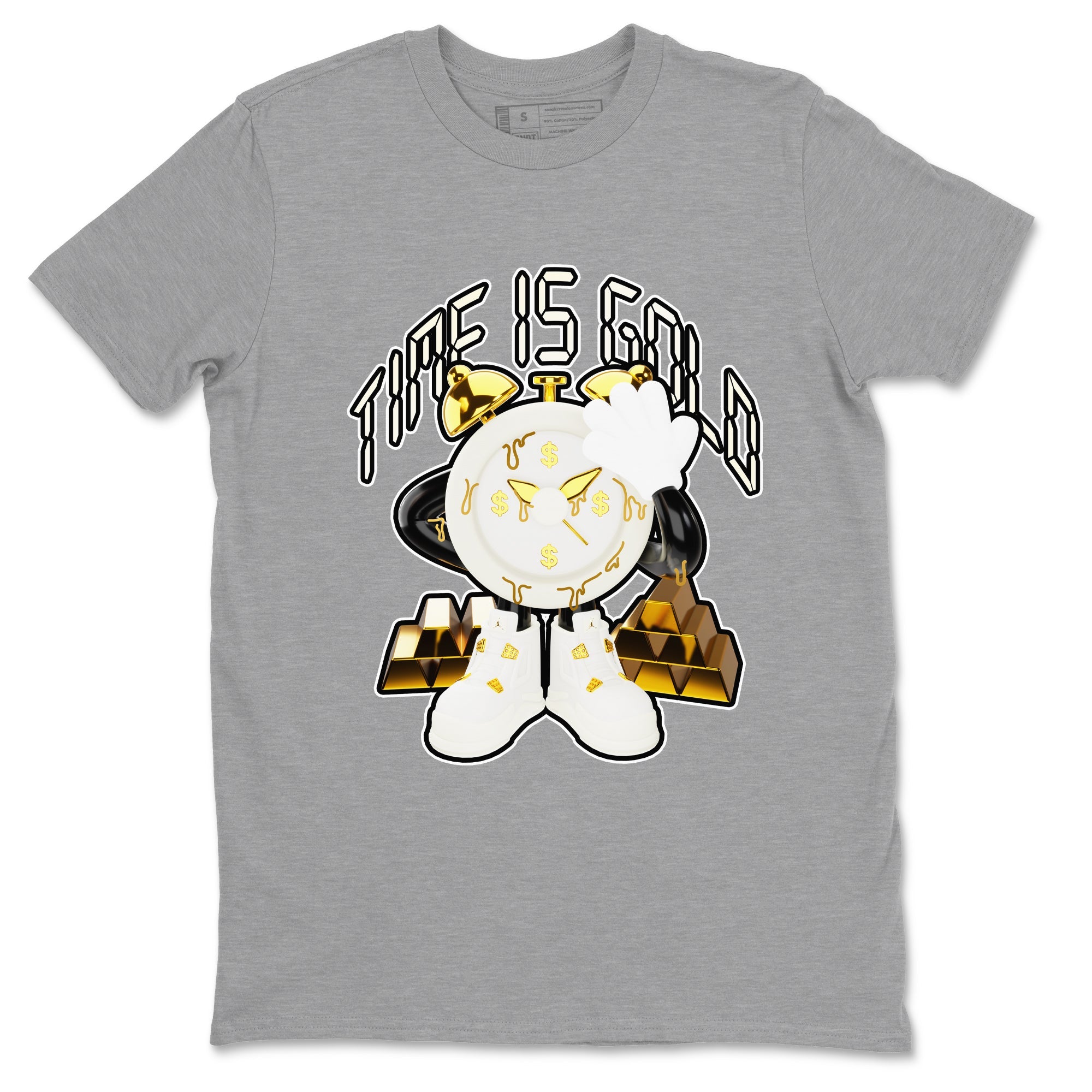 4s Sail 2024 shirt to match jordans Time Is Gold sneaker tees Air Jordan 4 Sail 2024 Drip Gear Zone unisex cotton Heather Grey 2 crew neck shirt