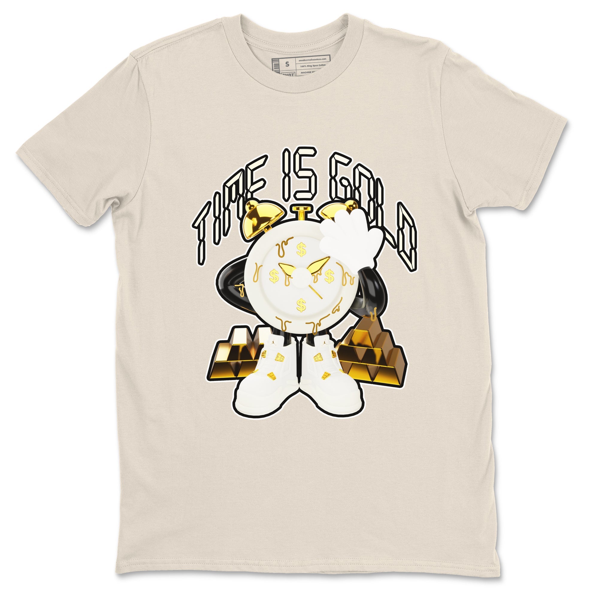 4s Sail 2024 shirt to match jordans Time Is Gold sneaker tees Air Jordan 4 Sail 2024 Drip Gear Zone unisex cotton Natural 2 crew neck shirt