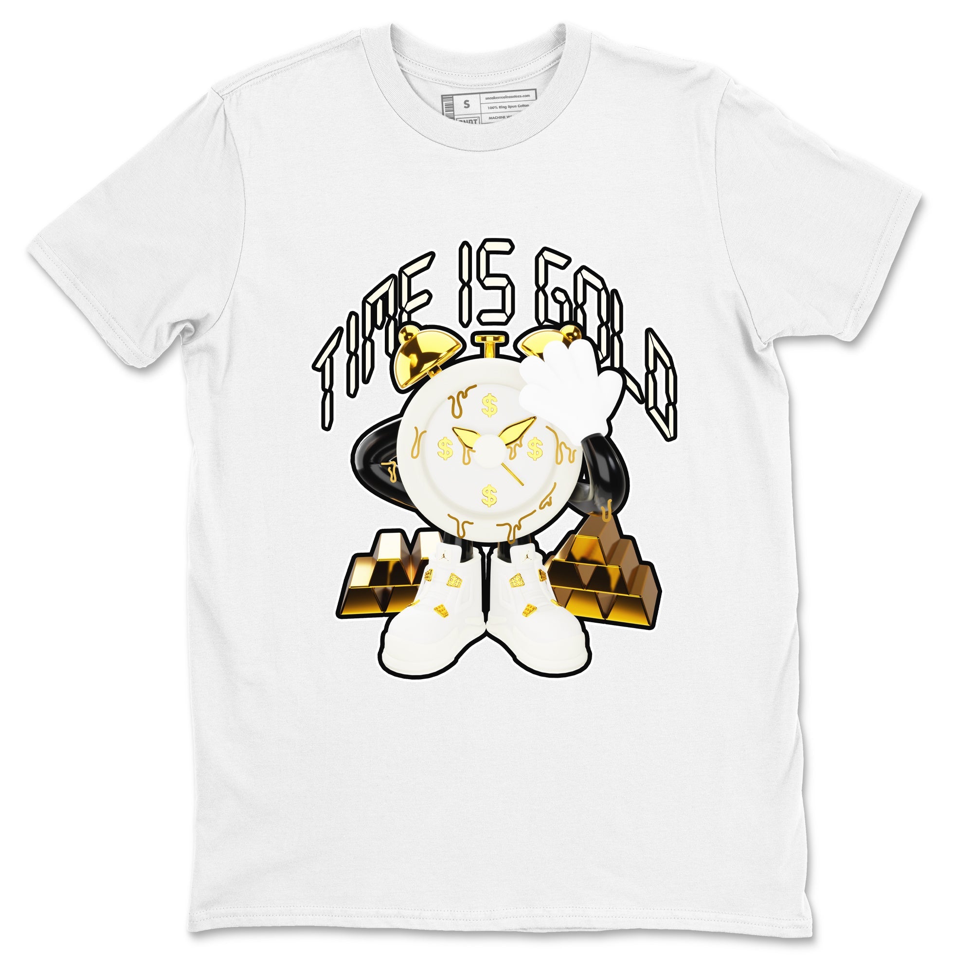4s Sail 2024 shirt to match jordans Time Is Gold sneaker tees Air Jordan 4 Sail 2024 Drip Gear Zone unisex cotton White 2 crew neck shirt