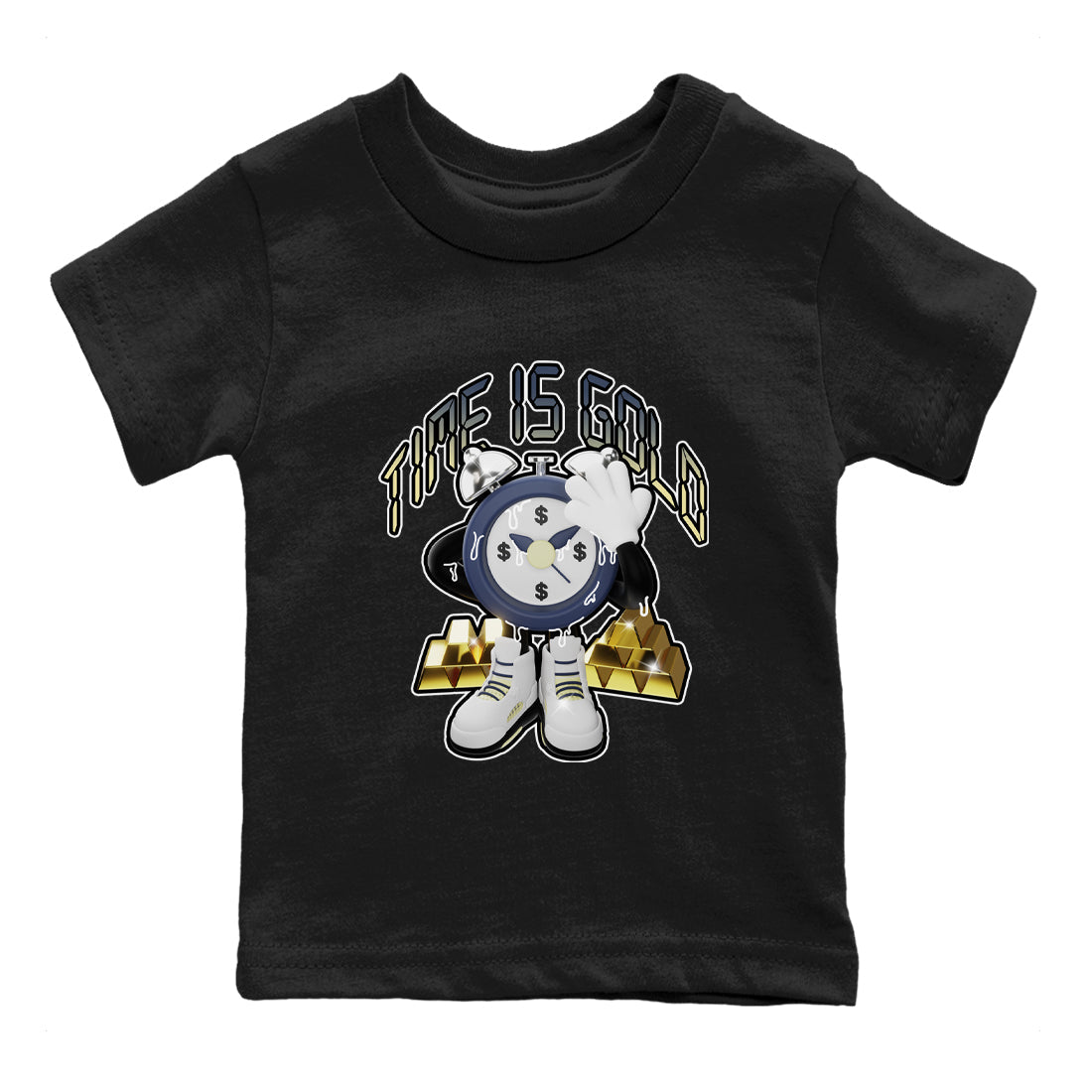 Air Jordan 5 A Ma Maniere x Photon Dust shirt to match jordans Time Is Gold sneaker tees Jordan 5 A Ma Maniere "Dawn" Drip Gear Zone Baby Toddler Black 2 T-Shirt