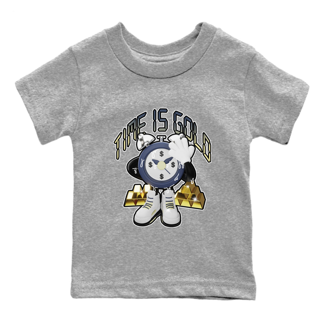Air Jordan 5 A Ma Maniere x Photon Dust shirt to match jordans Time Is Gold sneaker tees Jordan 5 A Ma Maniere "Dawn" Drip Gear Zone Baby Toddler Heather Grey 2 T-Shirt