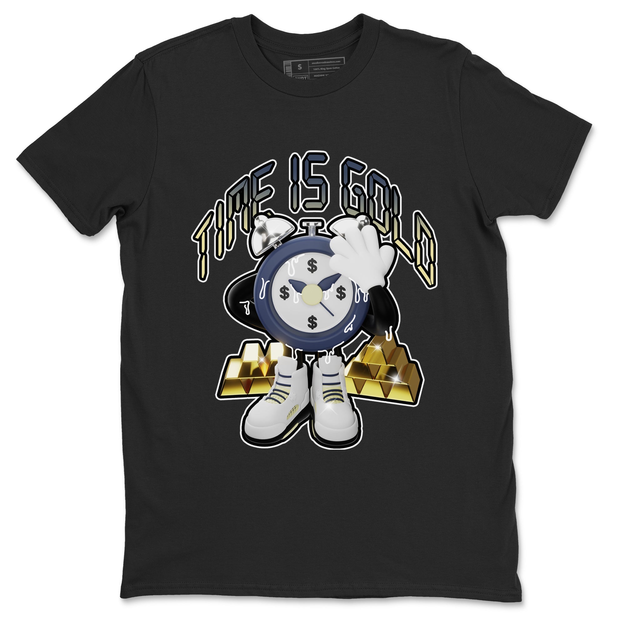 Air Jordan 5 A Ma Maniere x Photon Dust shirt to match jordans Time Is Gold sneaker tees Jordan 5 A Ma Maniere "Dawn" Drip Gear Zone Unisex Black 2 T-Shirt