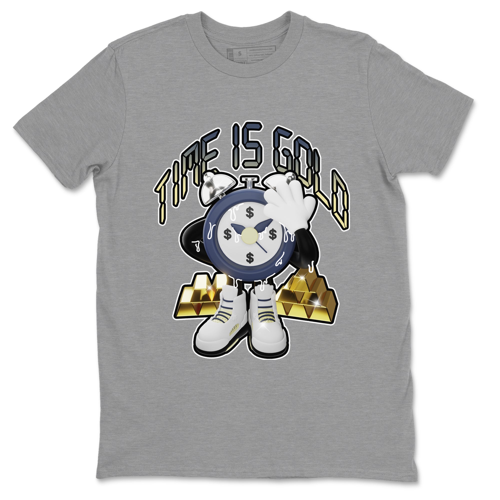 Air Jordan 5 A Ma Maniere x Photon Dust shirt to match jordans Time Is Gold sneaker tees Jordan 5 A Ma Maniere "Dawn" Drip Gear Zone Unisex Heather Grey 2 T-Shirt