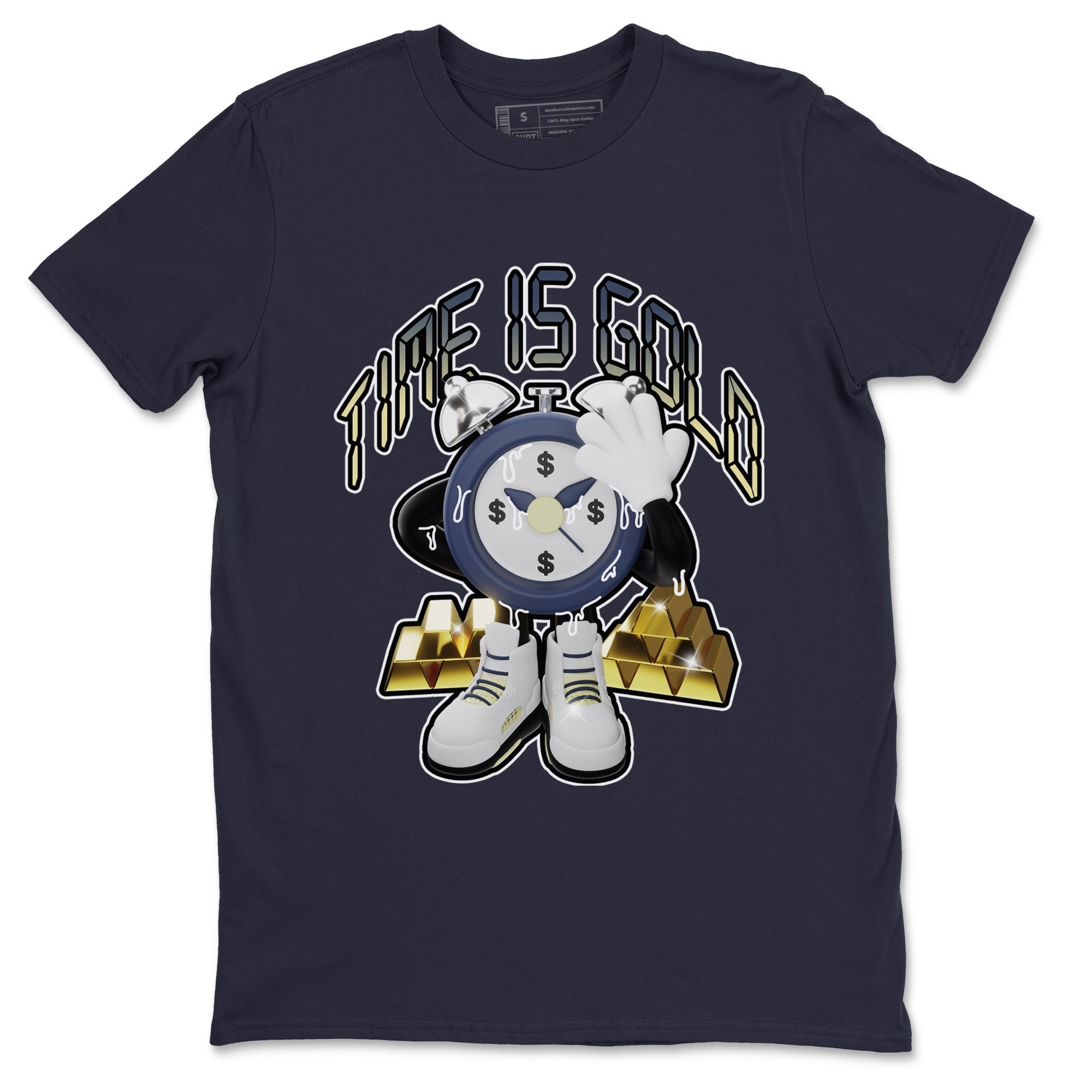 Air Jordan 5 A Ma Maniere x Photon Dust shirt to match jordans Time Is Gold sneaker tees Jordan 5 A Ma Maniere "Dawn" Drip Gear Zone Unisex Navy 2 T-Shirt